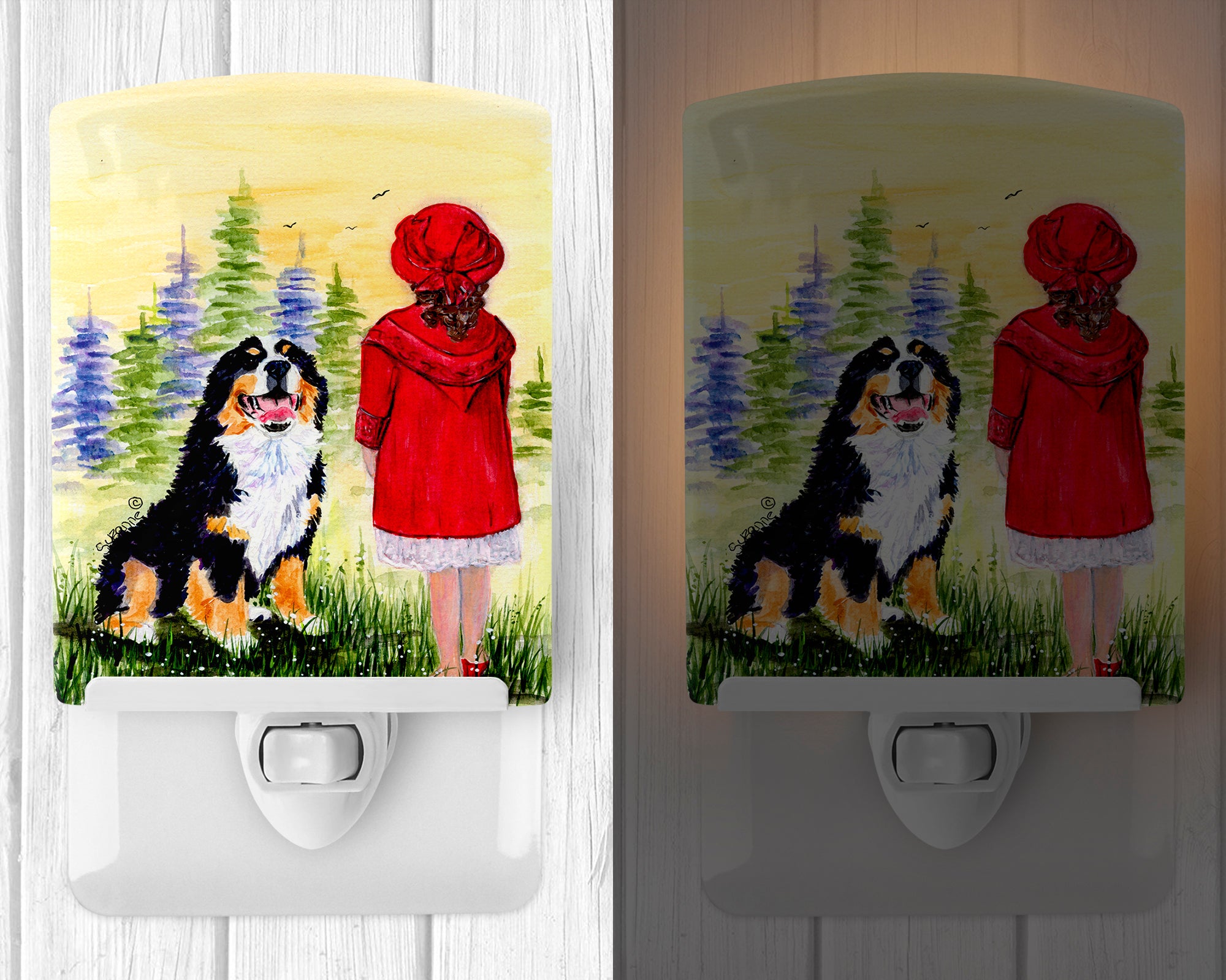 Little Girl with her Bernese Mountain Dog Ceramic Night Light SS8531CNL - the-store.com