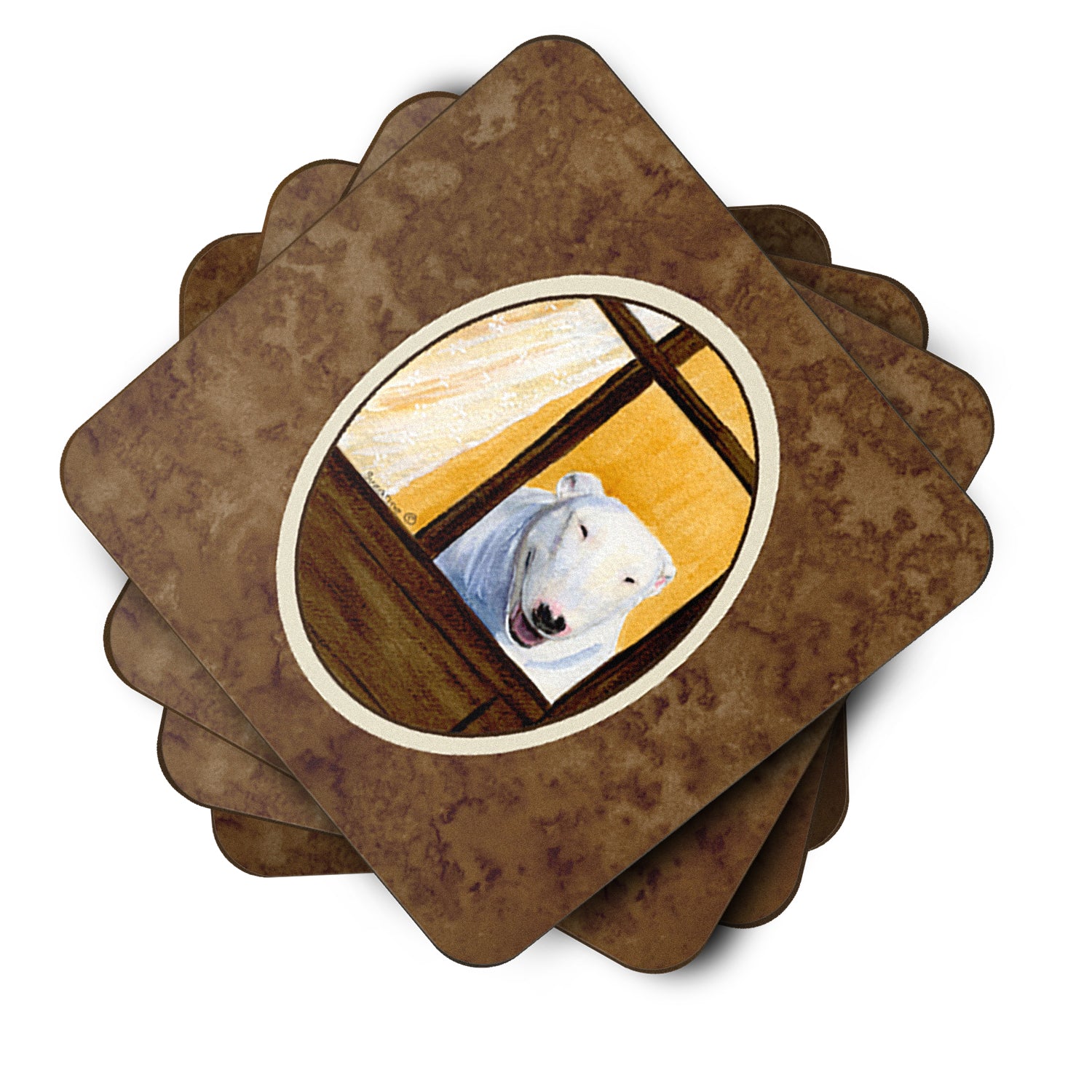 Set of 4 Bull Terrier Foam Coasters - the-store.com