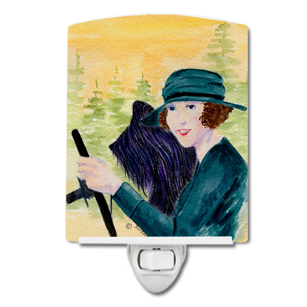 Lady driving with her Briard Ceramic Night Light SS8549CNL - the-store.com