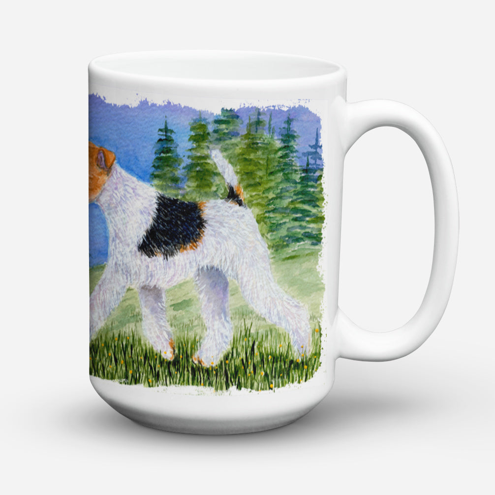 Fox Terrier Dishwasher Safe Microwavable Ceramic Coffee Mug 15 ounce SS8599CM15