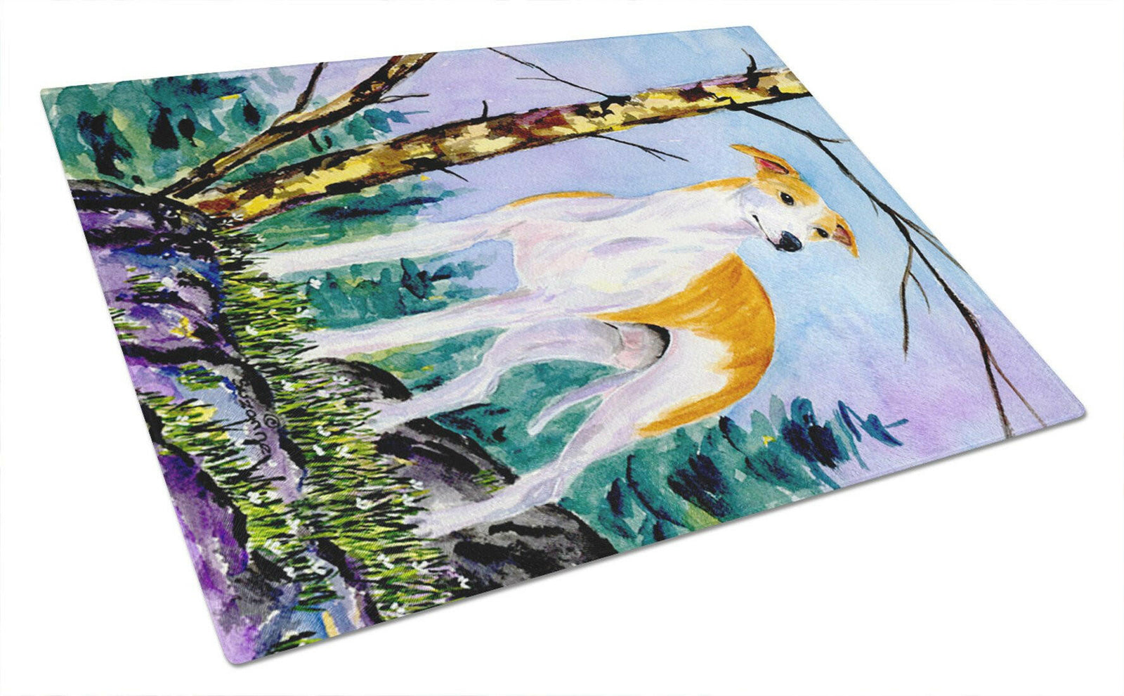 Whippet Glass Cutting Board Large by Caroline's Treasures