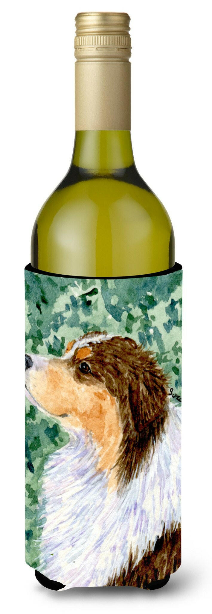 Australian Shepherd Wine Bottle Beverage Insulator Beverage Insulator Hugger SS8738LITERK by Caroline's Treasures