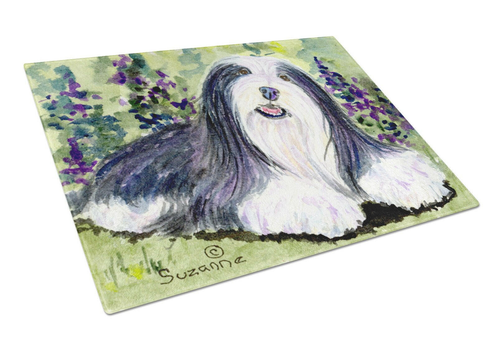 Bearded Collie Glass Cutting Board Large by Caroline's Treasures