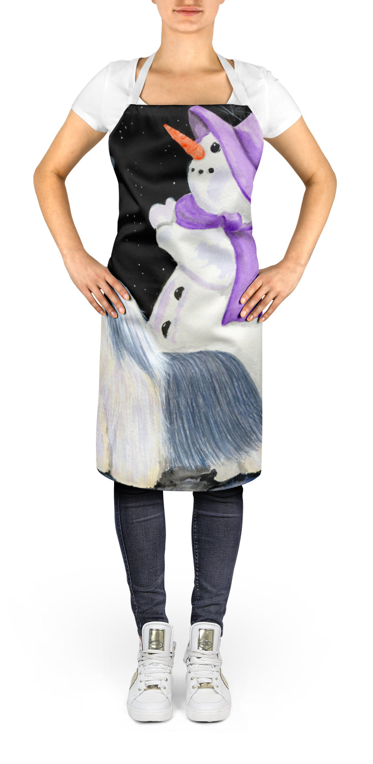 Snowman with Bearded Collie Apron - the-store.com