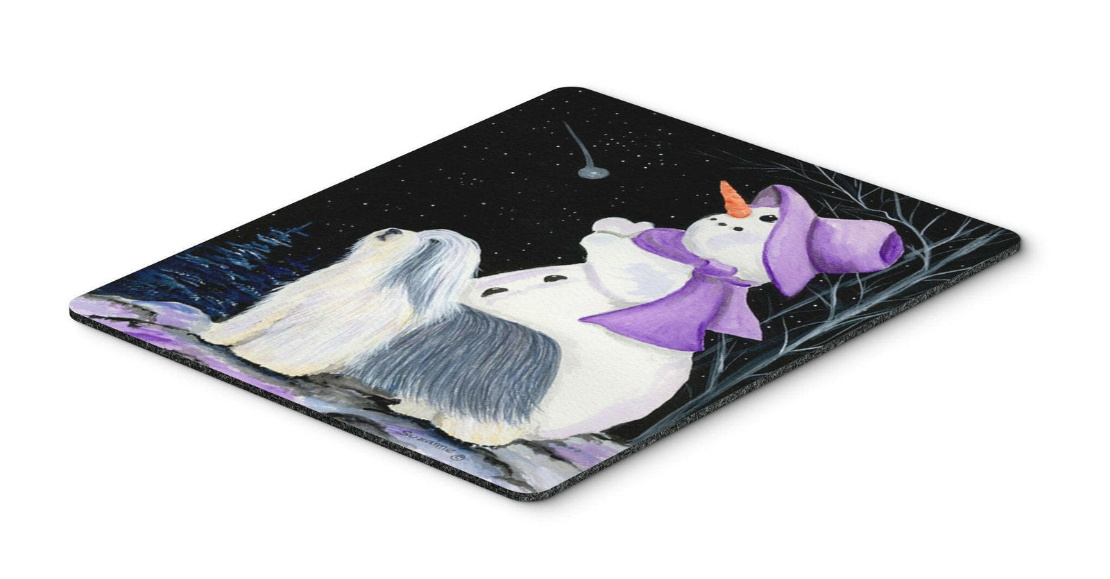 Snowman with Bearded Collie Mouse Pad / Hot Pad / Trivet by Caroline's Treasures