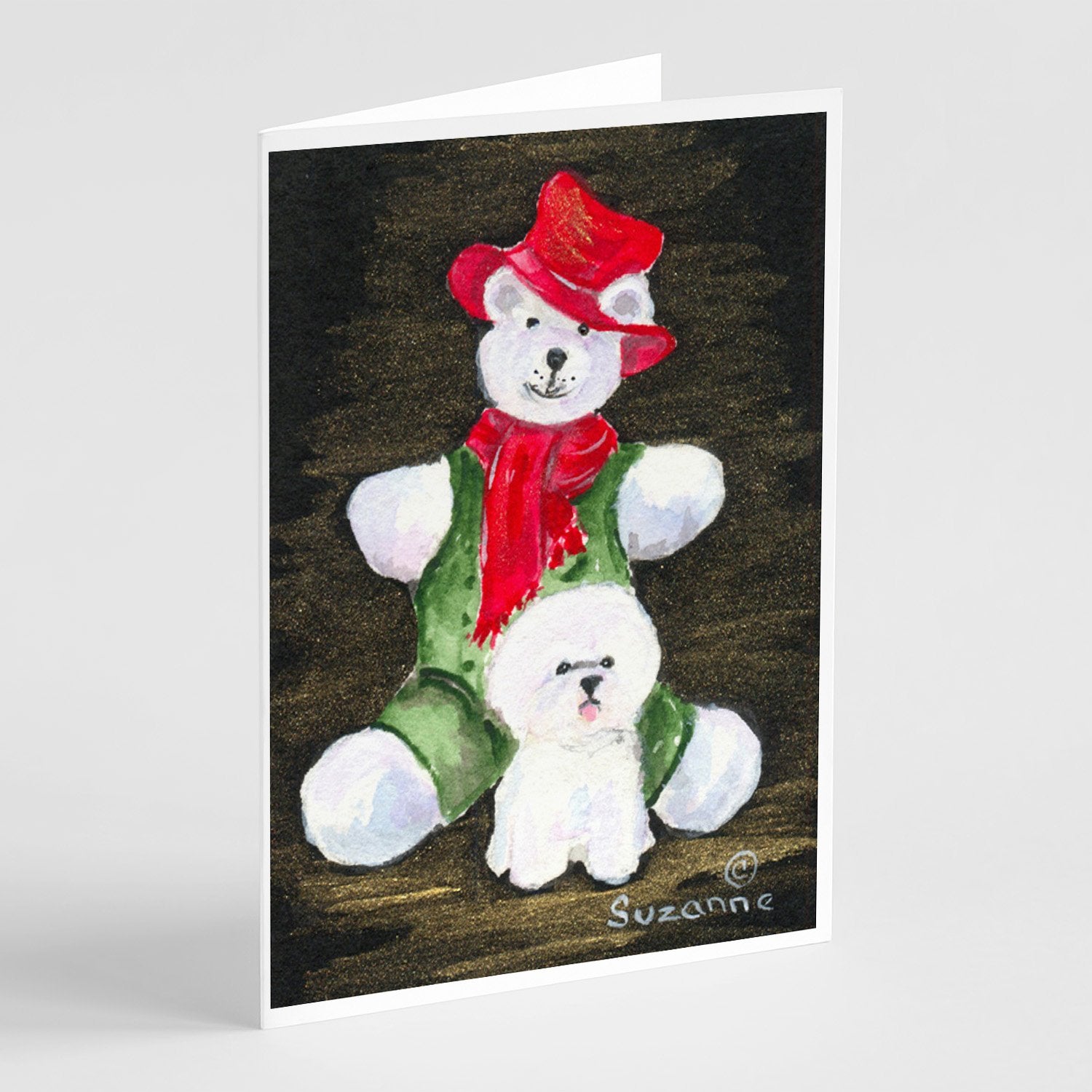 Buy this Bichon Frise with Teddy Bear Greeting Cards and Envelopes Pack of 8
