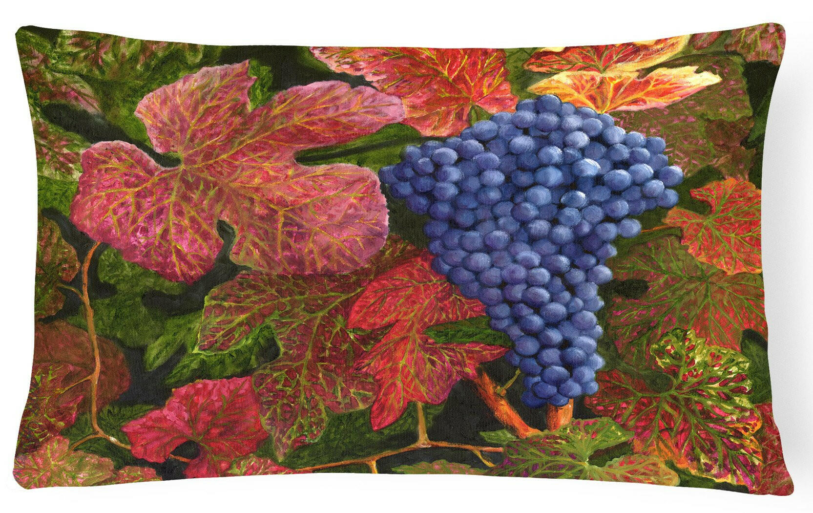 Grapes Of Joy by Malenda Trick Fabric Decorative Pillow TMTR0151PW1216 by Caroline's Treasures