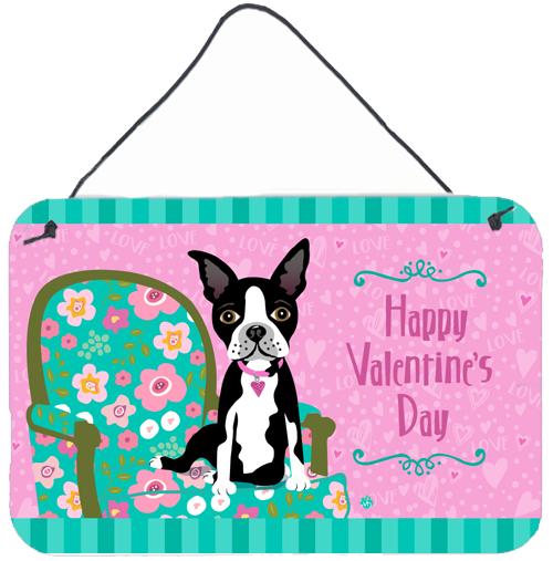 Happy Valentine's Day Boston Terrier Wall or Door Hanging Prints by Caroline's Treasures