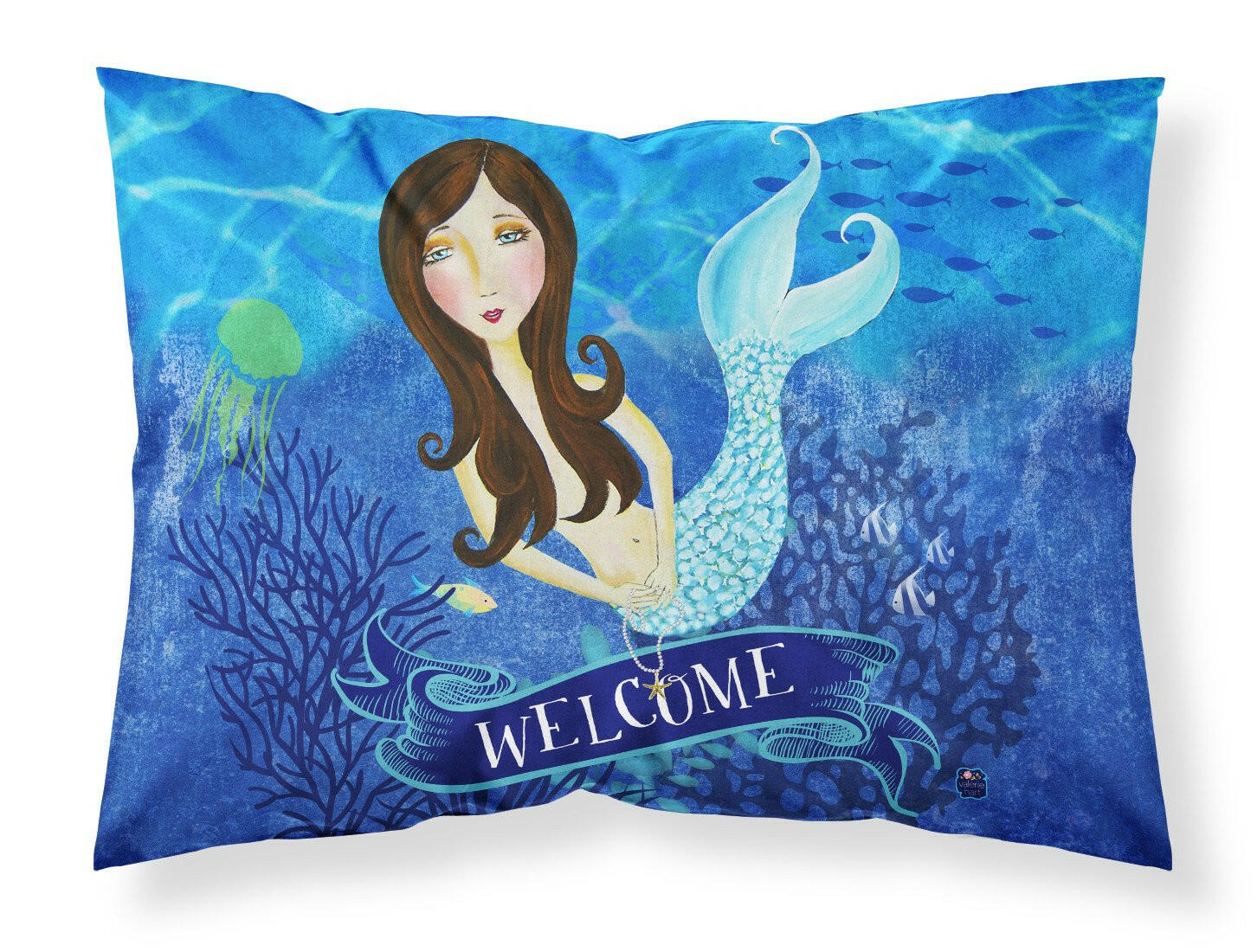 Welcome Mermaid Fabric Standard Pillowcase VHA3010PILLOWCASE by Caroline's Treasures