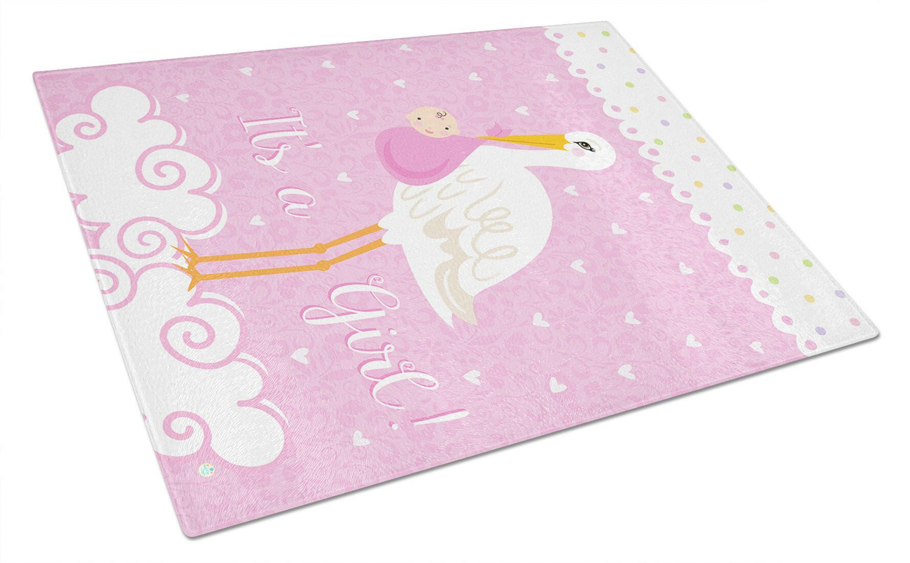 It's a Baby Girl Glass Cutting Board Large VHA3013LCB by Caroline's Treasures