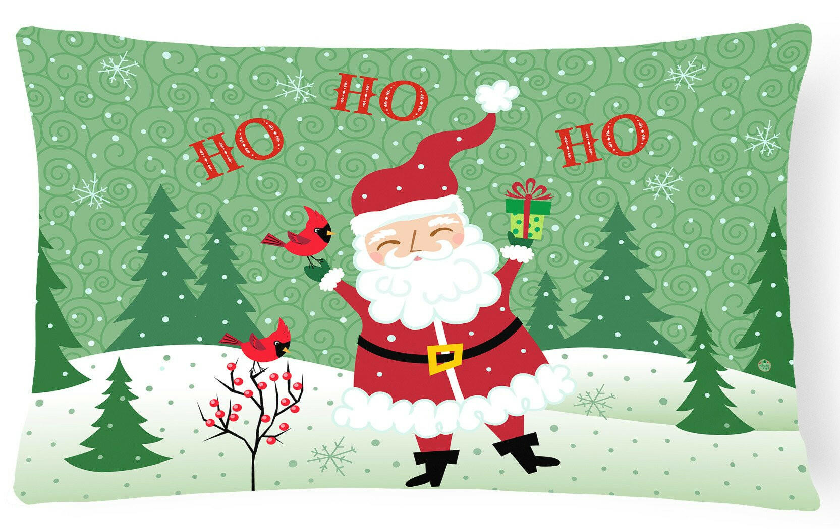 Merry Christmas Santa Claus Ho Ho Ho Fabric Decorative Pillow VHA3016PW1216 by Caroline's Treasures