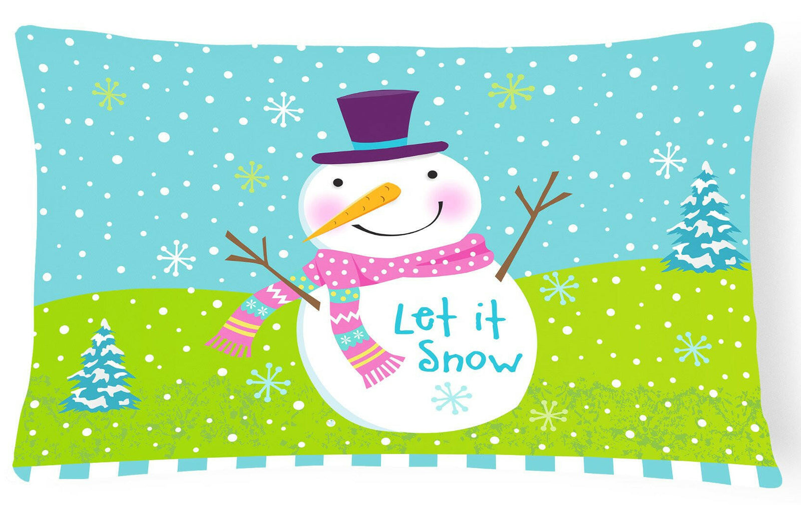 Christmas Snowman Let it Snow Fabric Decorative Pillow VHA3017PW1216 by Caroline's Treasures