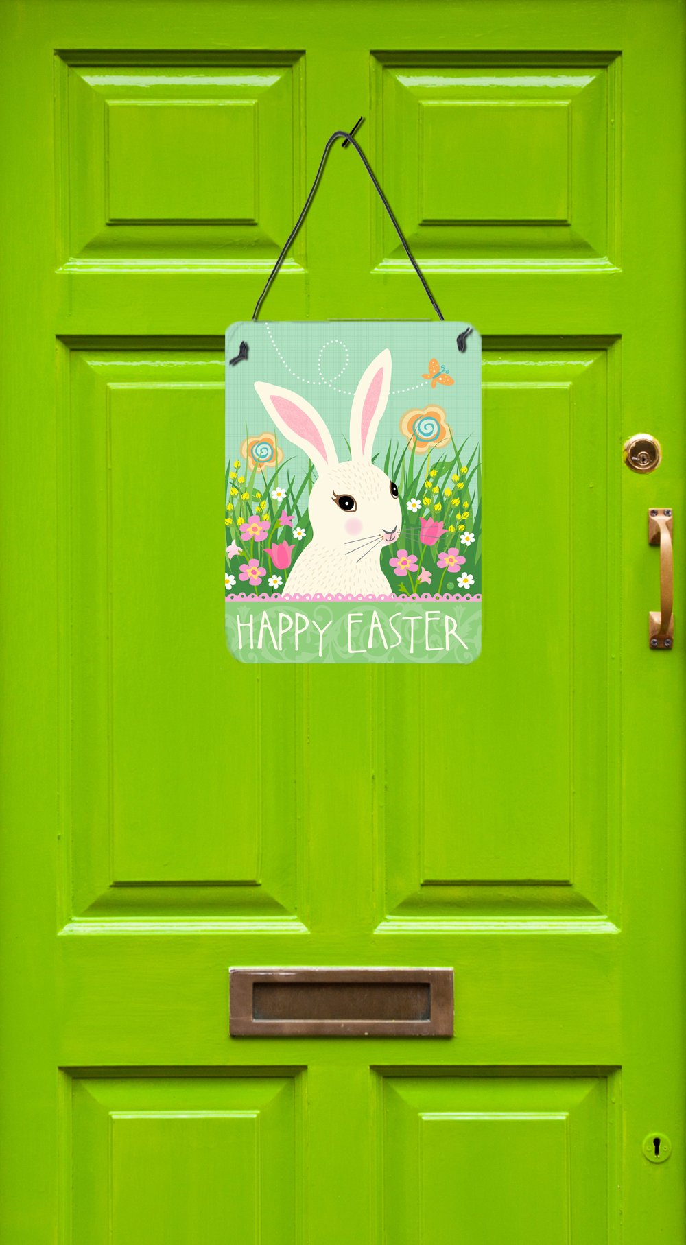 Easter Bunny Rabbit Wall or Door Hanging Prints VHA3023DS1216 by Caroline's Treasures