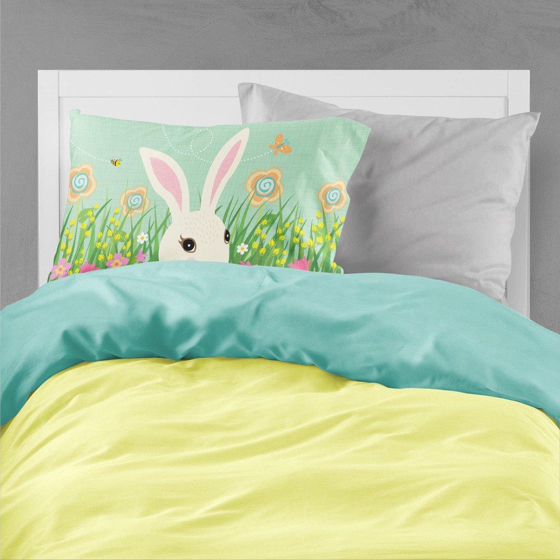 Easter Bunny Rabbit Fabric Standard Pillowcase VHA3023PILLOWCASE by Caroline's Treasures