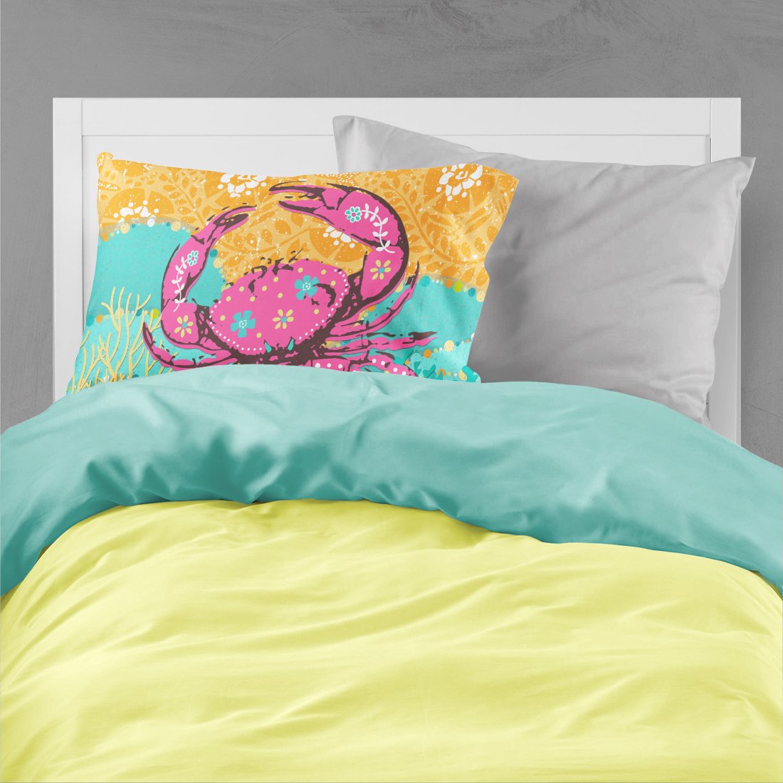 Coastal Pink Crab Fabric Standard Pillowcase VHA3028PILLOWCASE by Caroline's Treasures