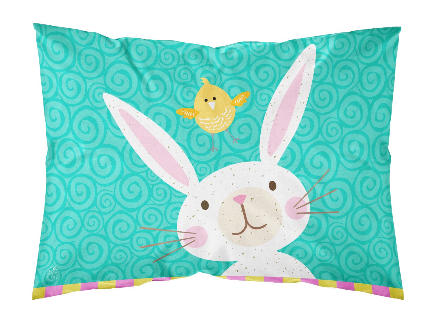 Happy Easter Rabbit Fabric Standard Pillowcase VHA3032PILLOWCASE by Caroline's Treasures