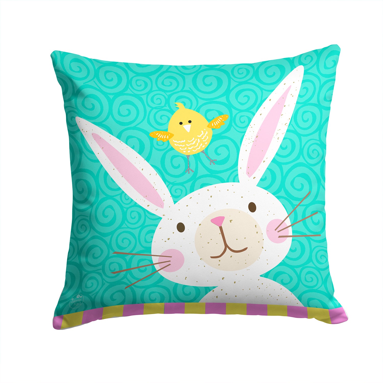 Happy Easter Rabbit Fabric Decorative Pillow VHA3032PW1414 - the-store.com