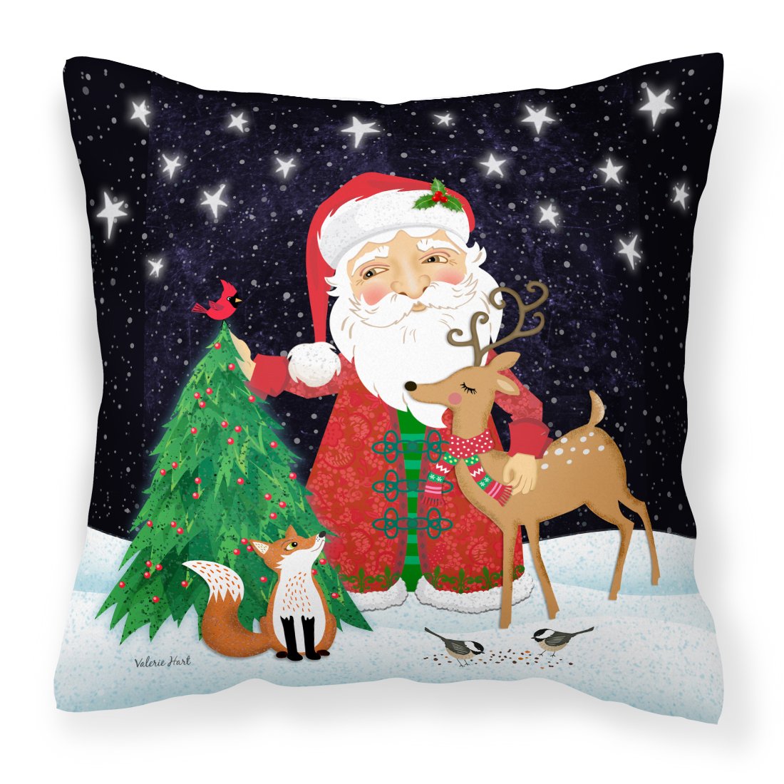 Santa Claus Christmas Fabric Decorative Pillow VHA3033PW1818 by Caroline's Treasures