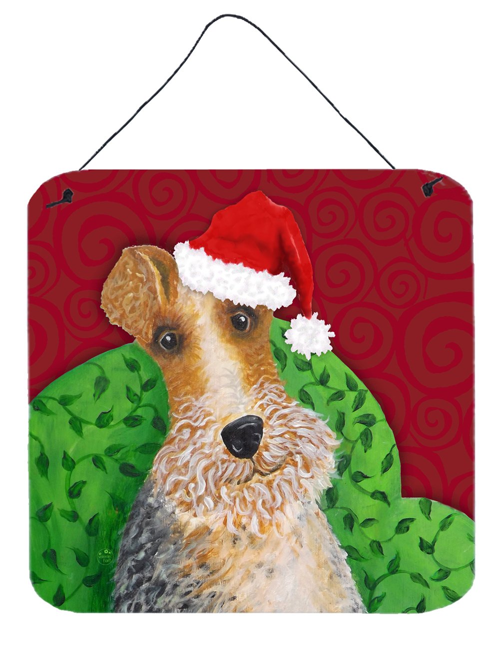 Wire Fox Terrier Christmas Wall or Door Hanging Prints by Caroline's Treasures