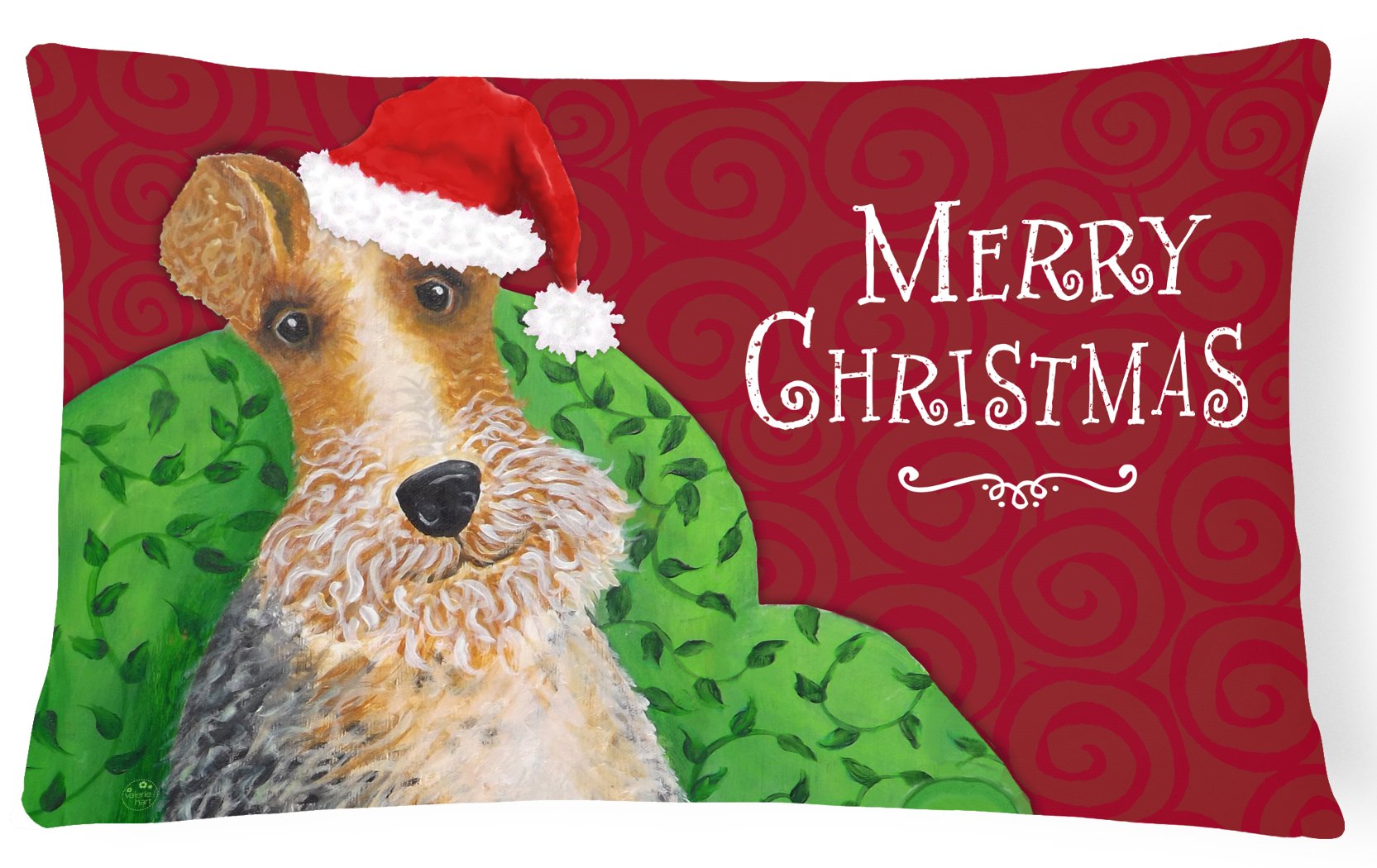 Wire Fox Terrier Christmas Canvas Fabric Decorative Pillow VHA3040PW1216 by Caroline's Treasures