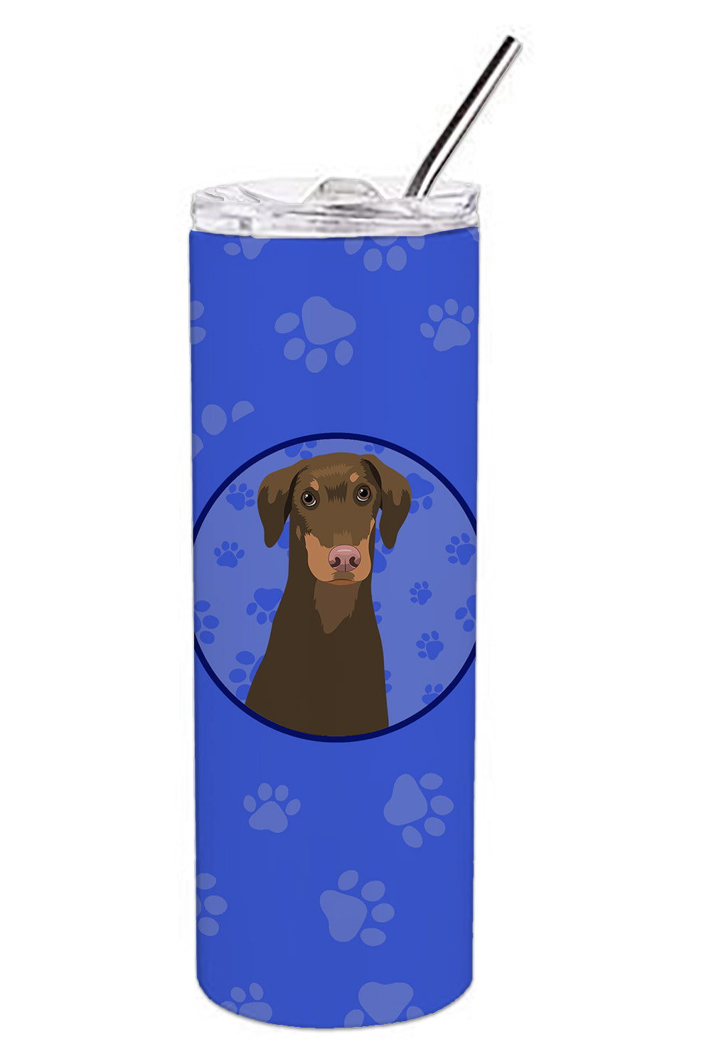 Buy this Doberman Pinscher Red and Rust Natural Ears #2  Stainless Steel 20 oz Skinny Tumbler