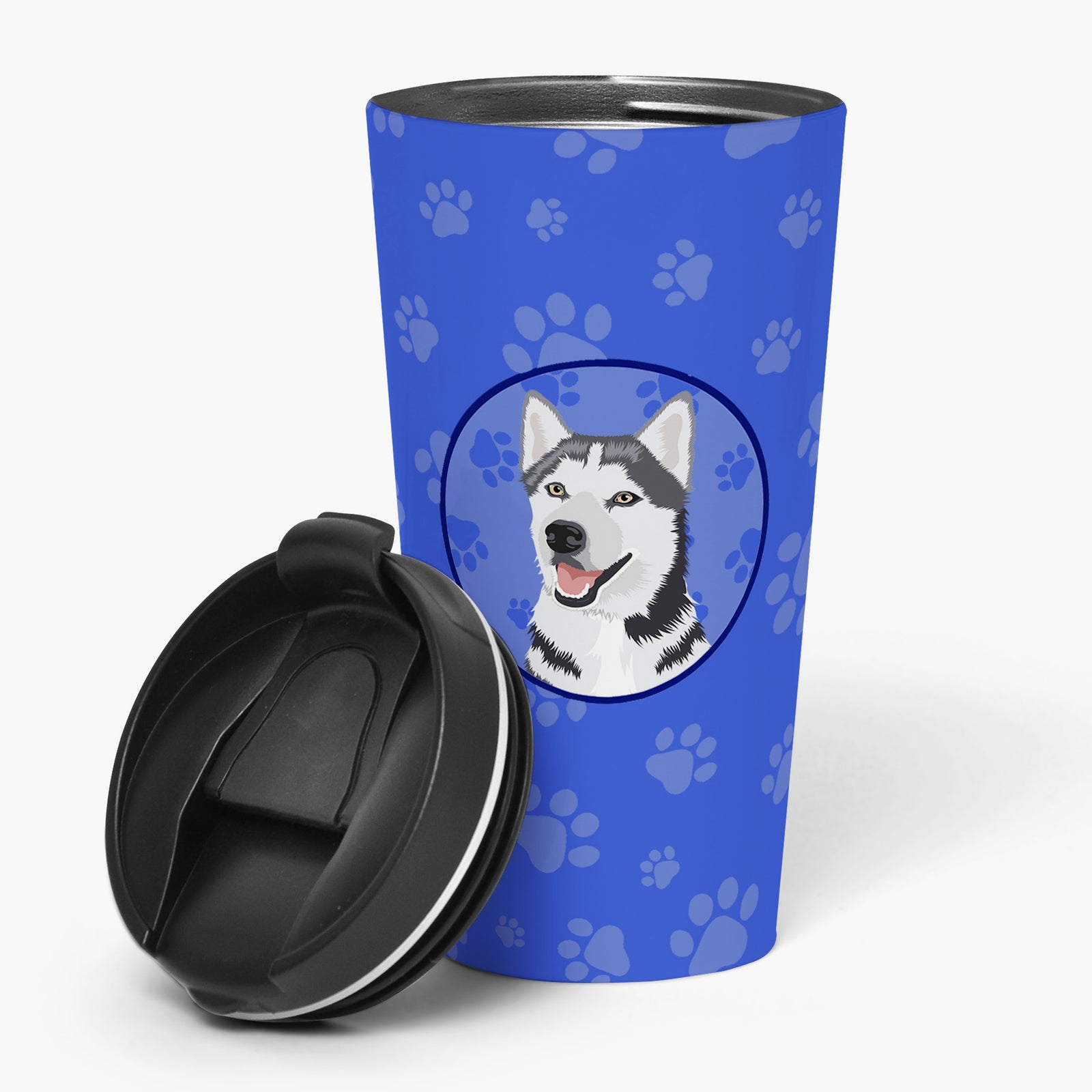 Buy this Siberian Husky Silver and White #1  Stainless Steel 16 oz  Tumbler