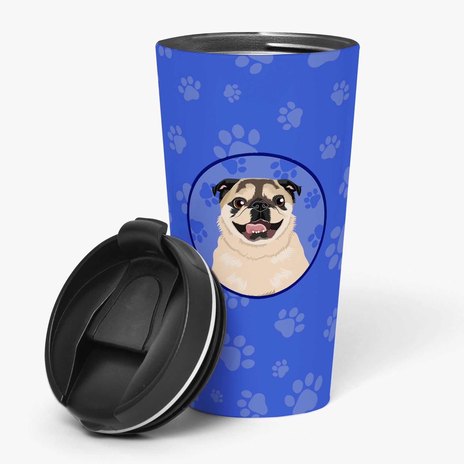 Buy this Pug Fawn #5  Stainless Steel 16 oz  Tumbler