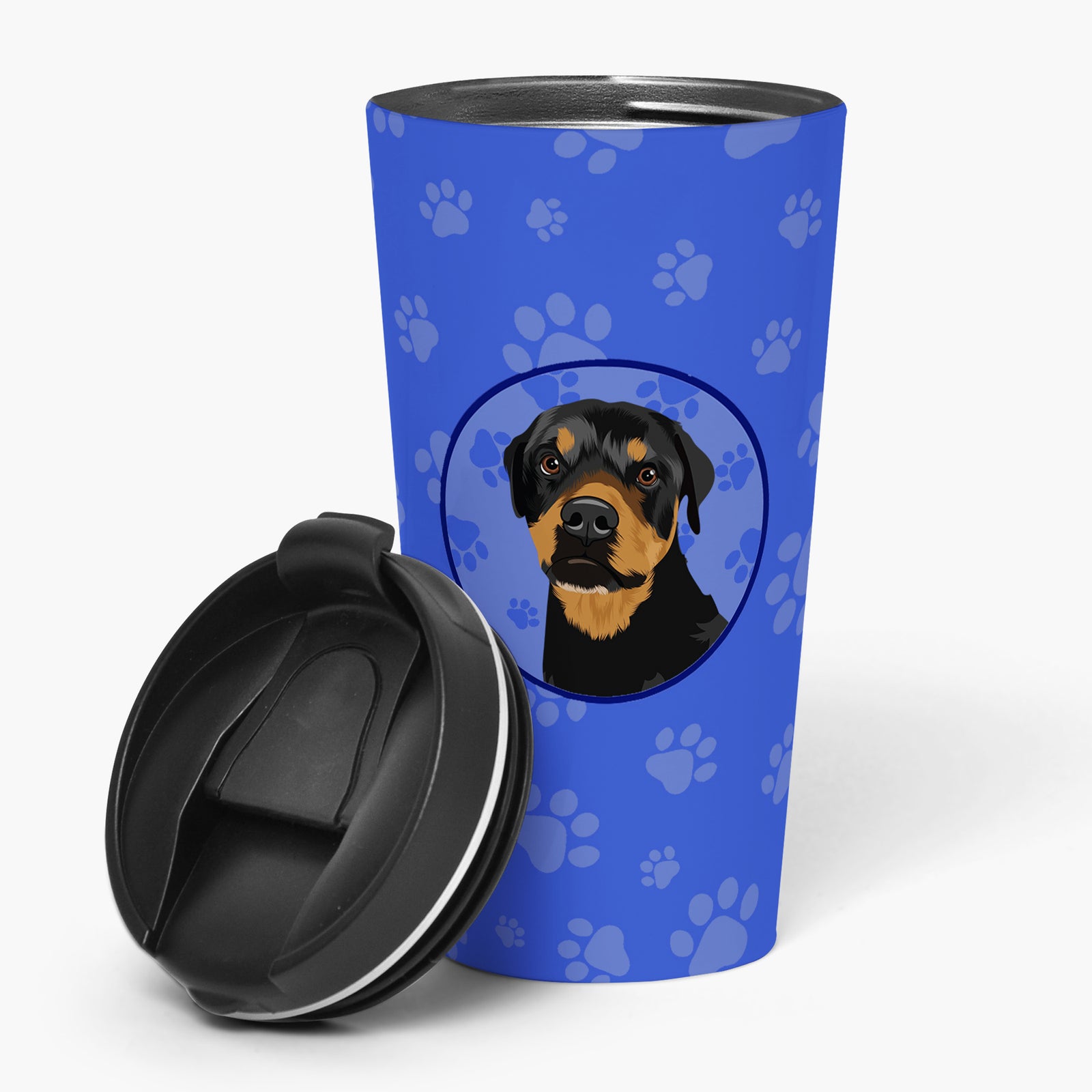Buy this Rottweiler Black and Rust  Stainless Steel 16 oz  Tumbler