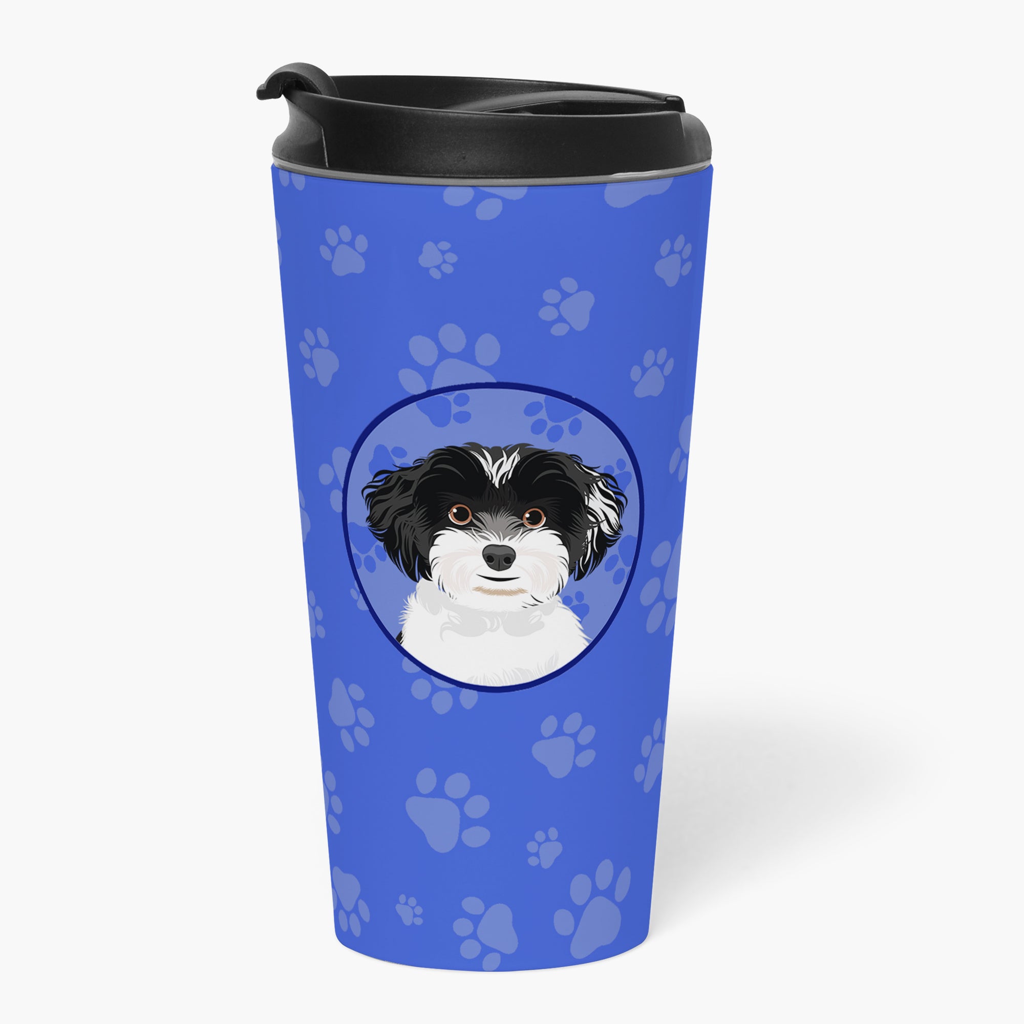 Shih-Tzu Black and White #4  Stainless Steel 16 oz  Tumbler - the-store.com