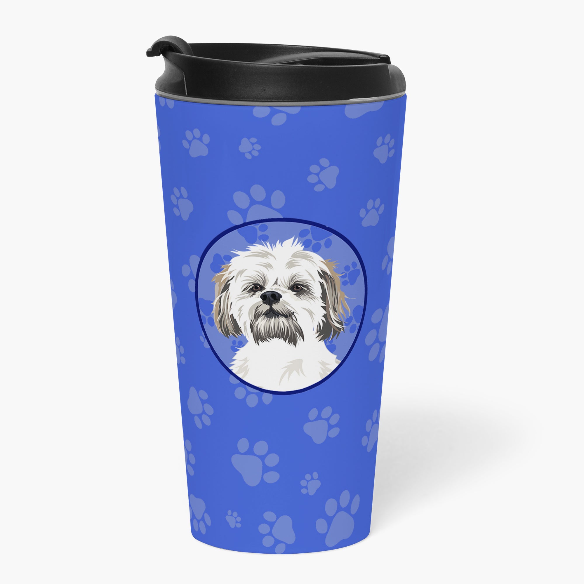 Buy this Shih-Tzu Silver Gold and White #1  Stainless Steel 16 oz  Tumbler