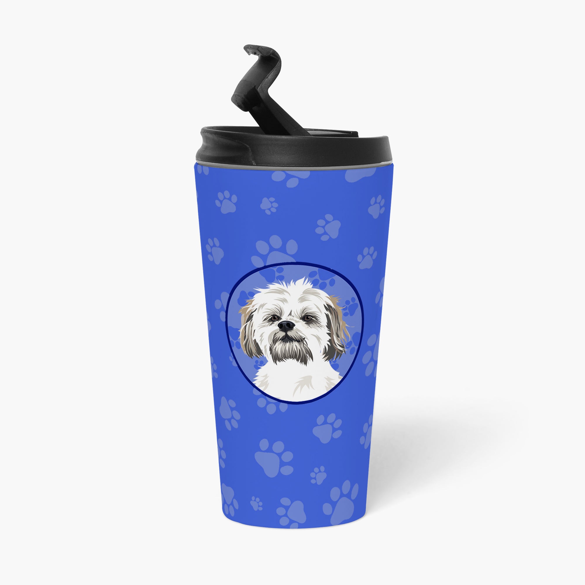 Shih-Tzu Silver Gold and White #1  Stainless Steel 16 oz  Tumbler - the-store.com