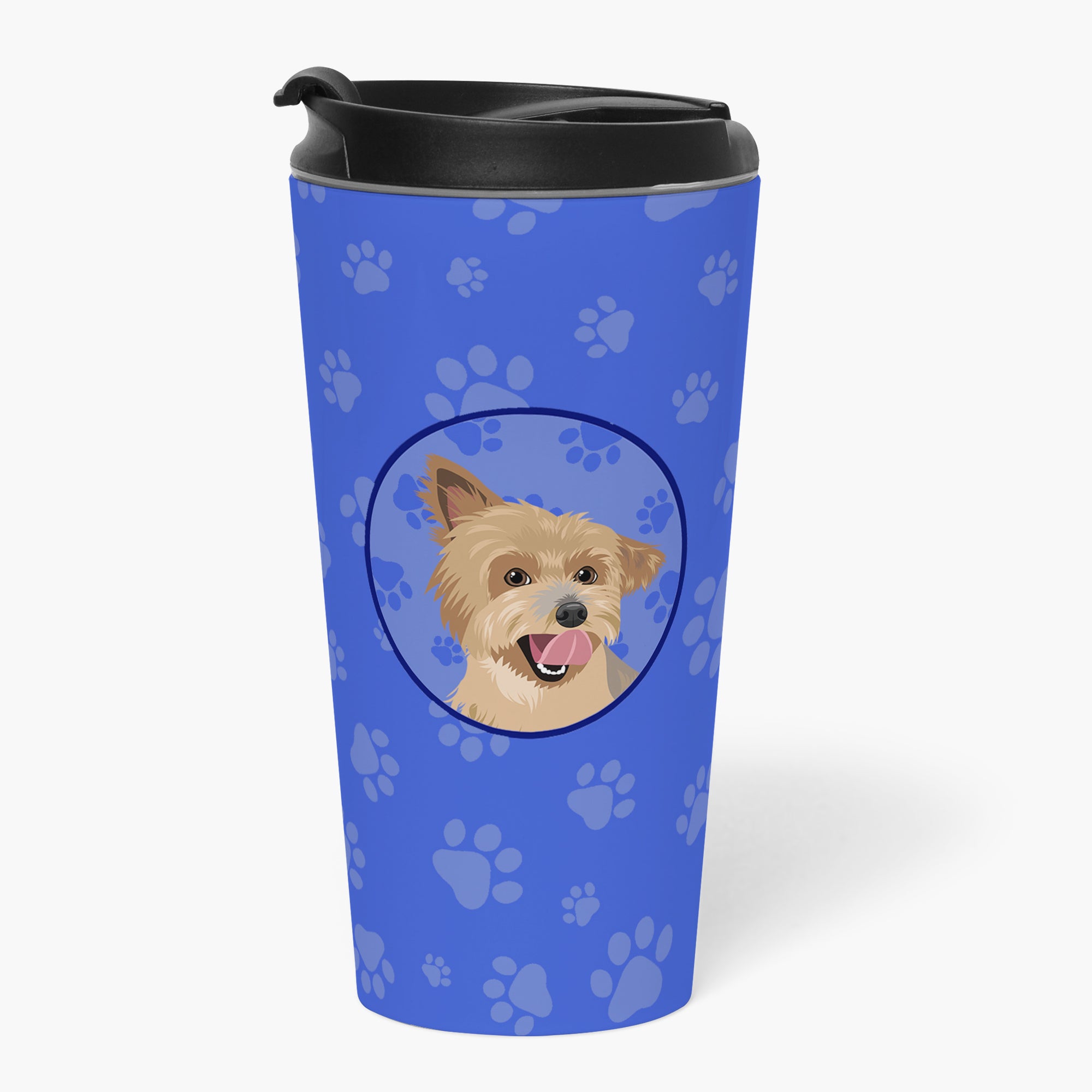 Yorkie Blue and Gold  Stainless Steel 16 oz  Tumbler - the-store.com