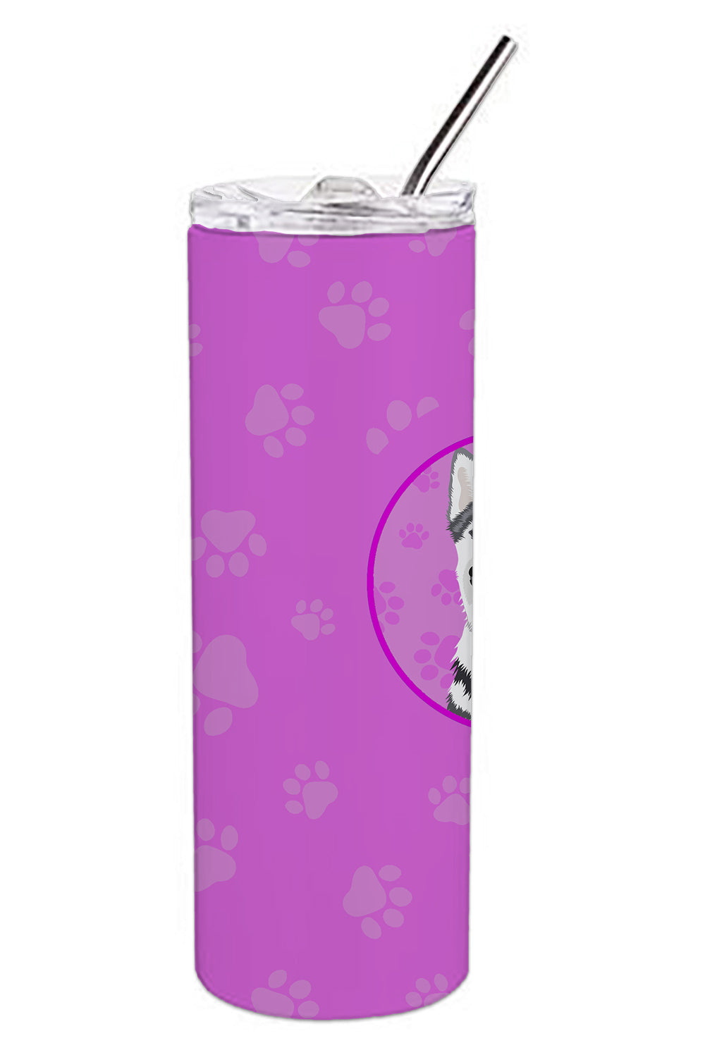 Buy this Siberian Husky Silver and White #1 Stainless Steel 20 oz Skinny Tumbler
