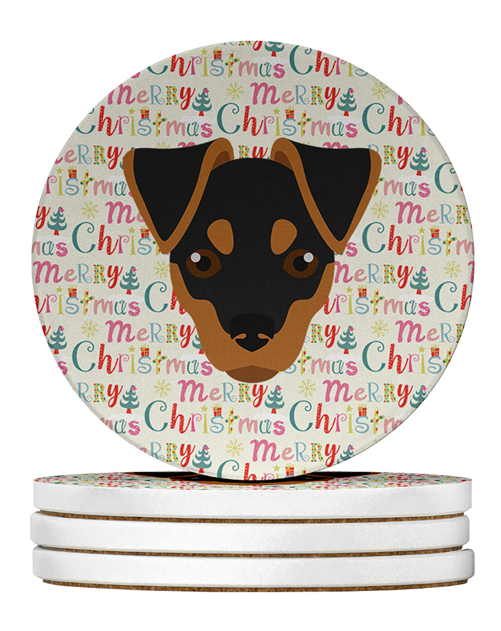 Buy this Japanese Terrier Merry Christmas Large Sandstone Coasters Pack of 4