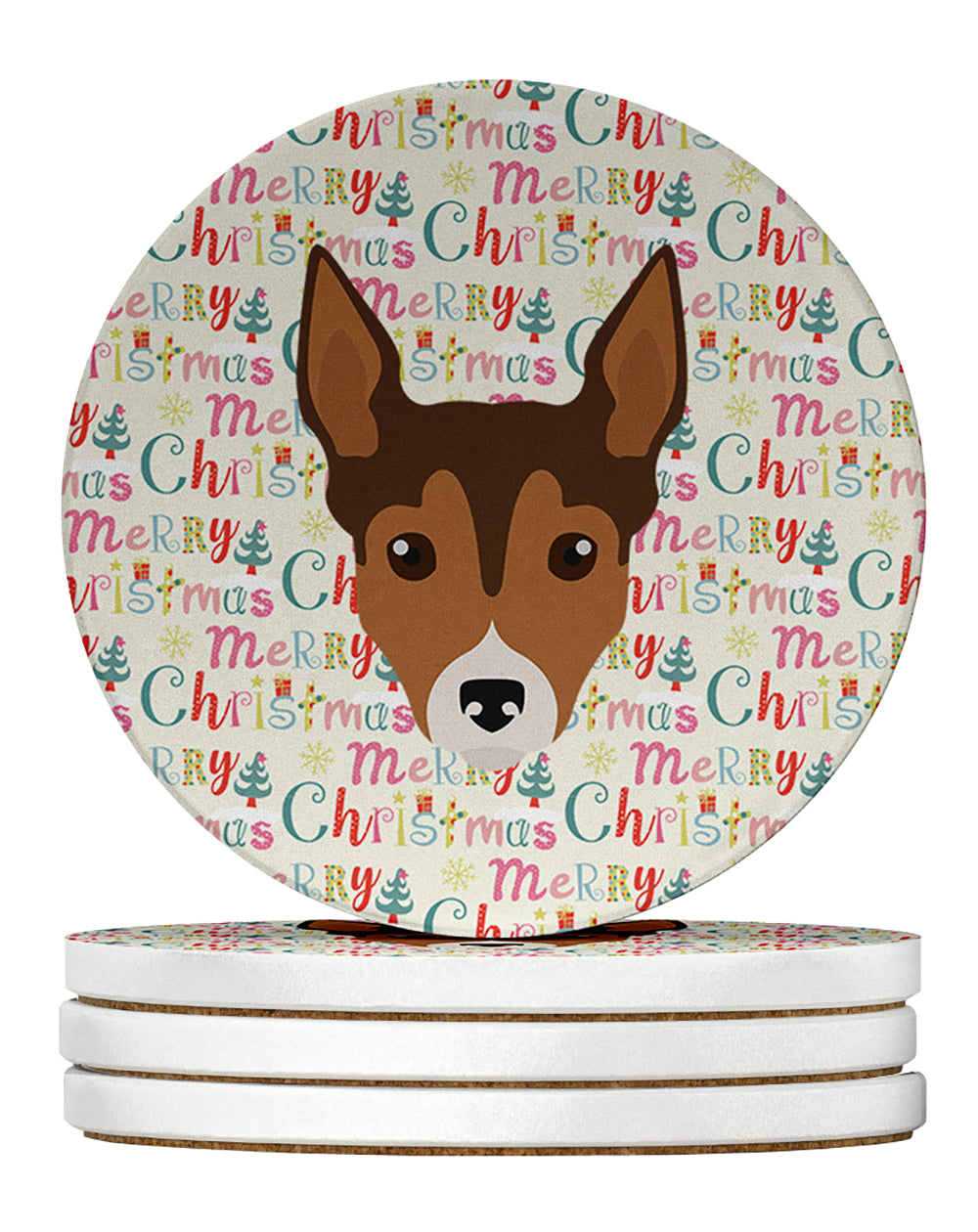 Buy this Tenterfield Terrier Merry Christmas Large Sandstone Coasters Pack of 4