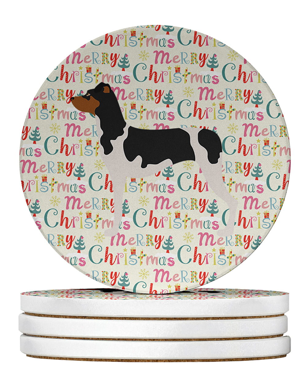 Buy this Brazilian Terrier Merry Christmas Large Sandstone Coasters Pack of 4