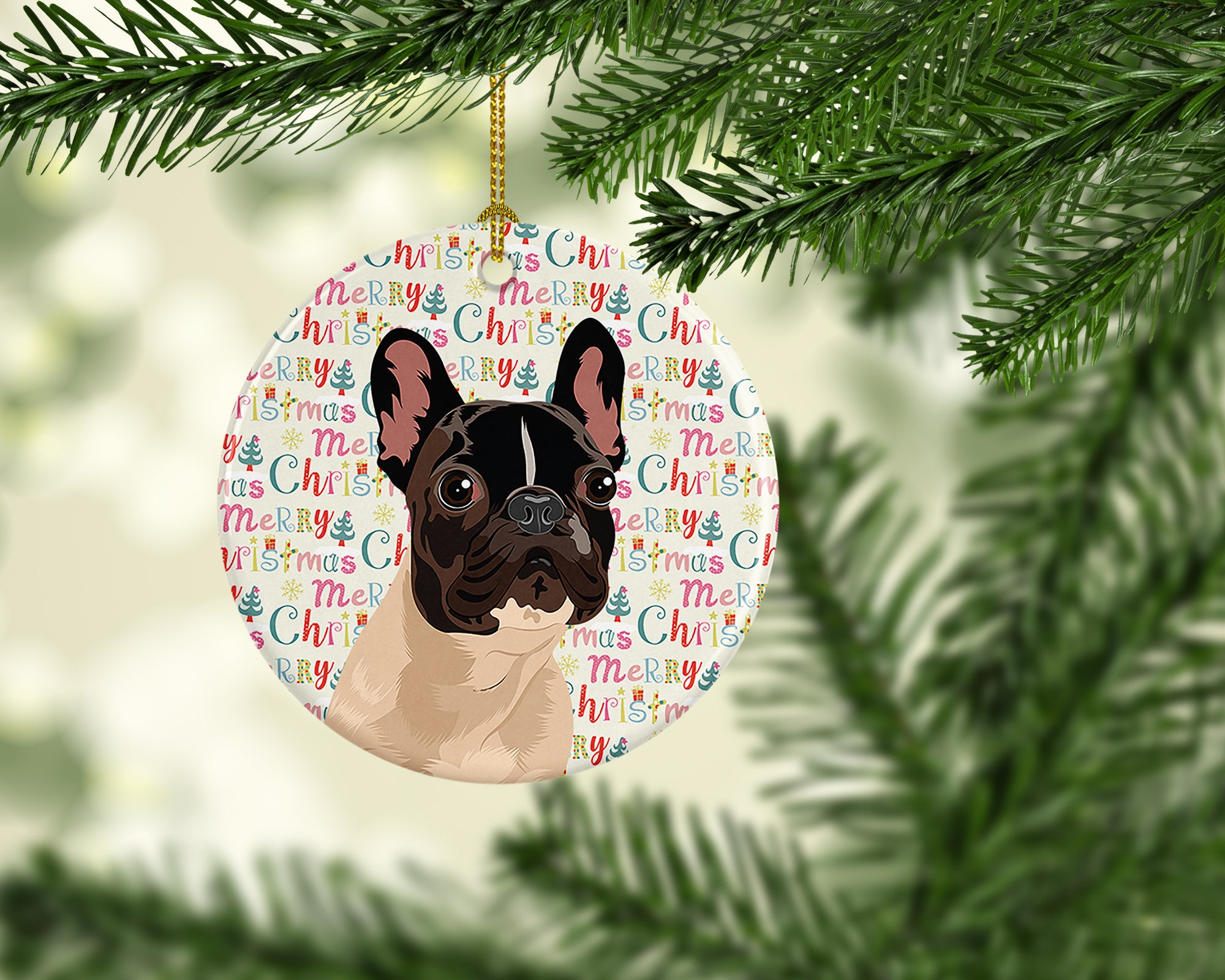 Buy this French Bulldog Fawn #3 Christmas Ceramic Ornament