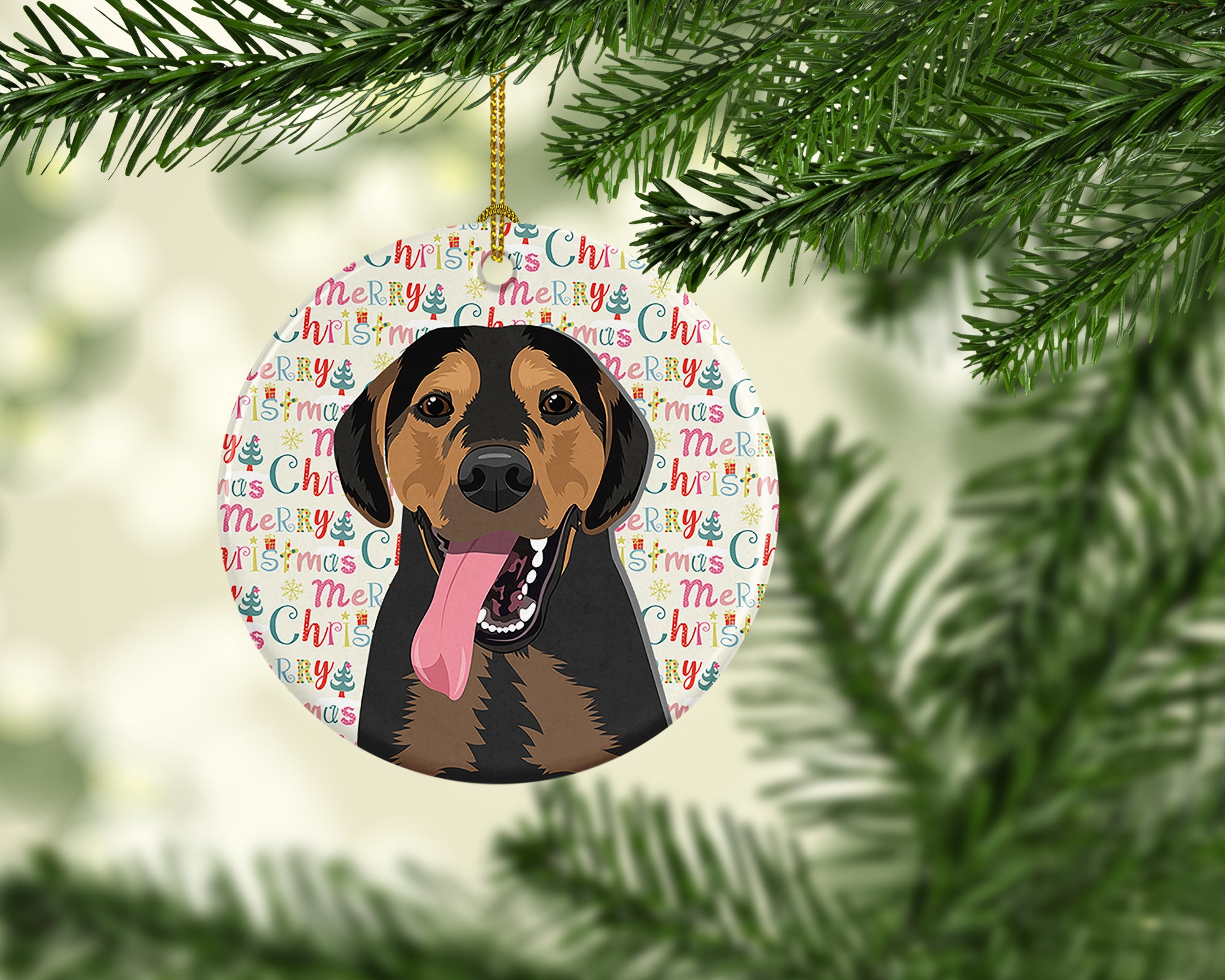 Buy this Rottweiler Black and Tan #4 Christmas Ceramic Ornament