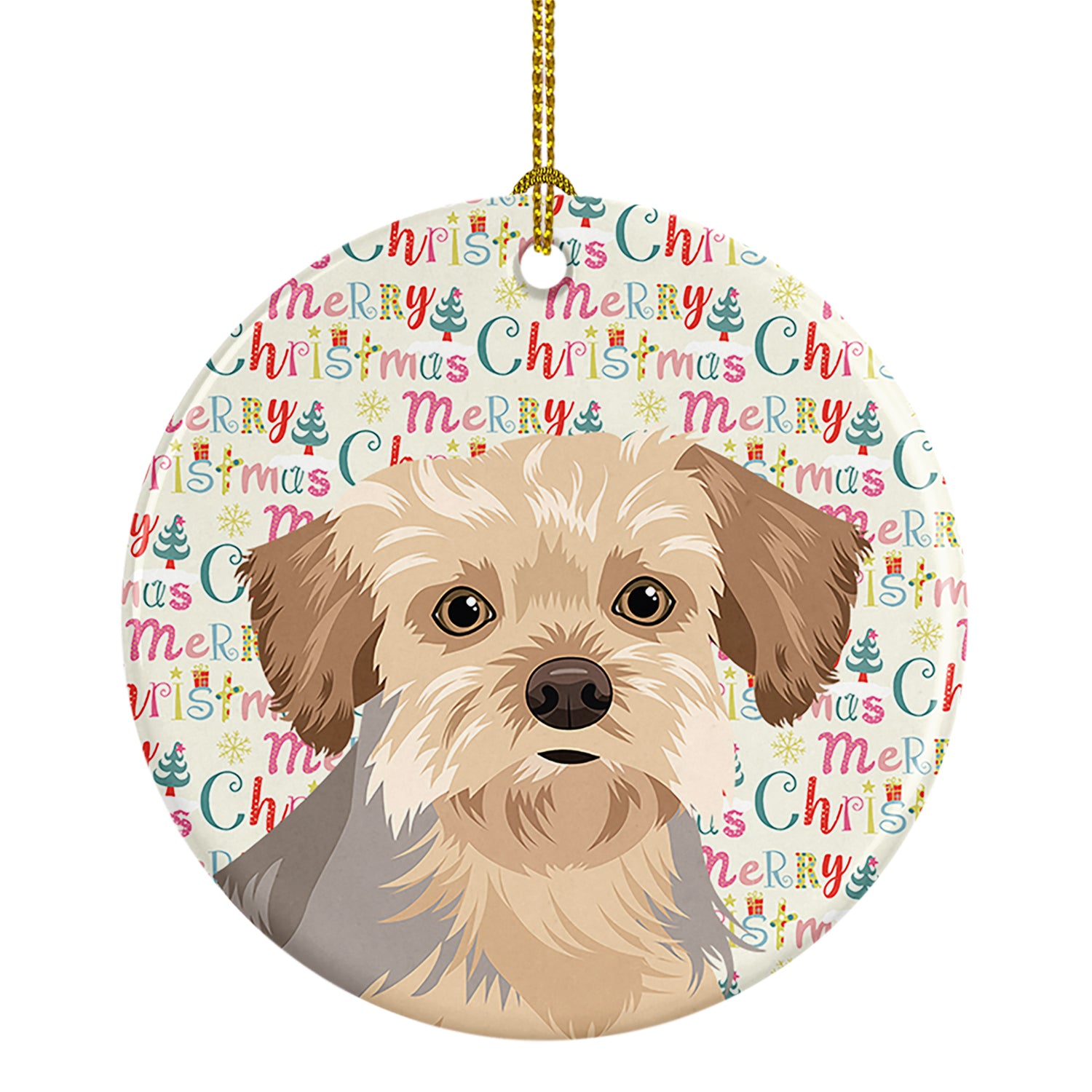 Buy this Yorkie Blue and Tan #1 Christmas Ceramic Ornament