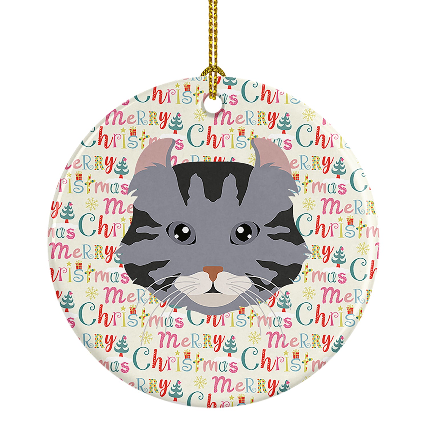 Buy this American Curl Cat Christmas Ceramic Ornament