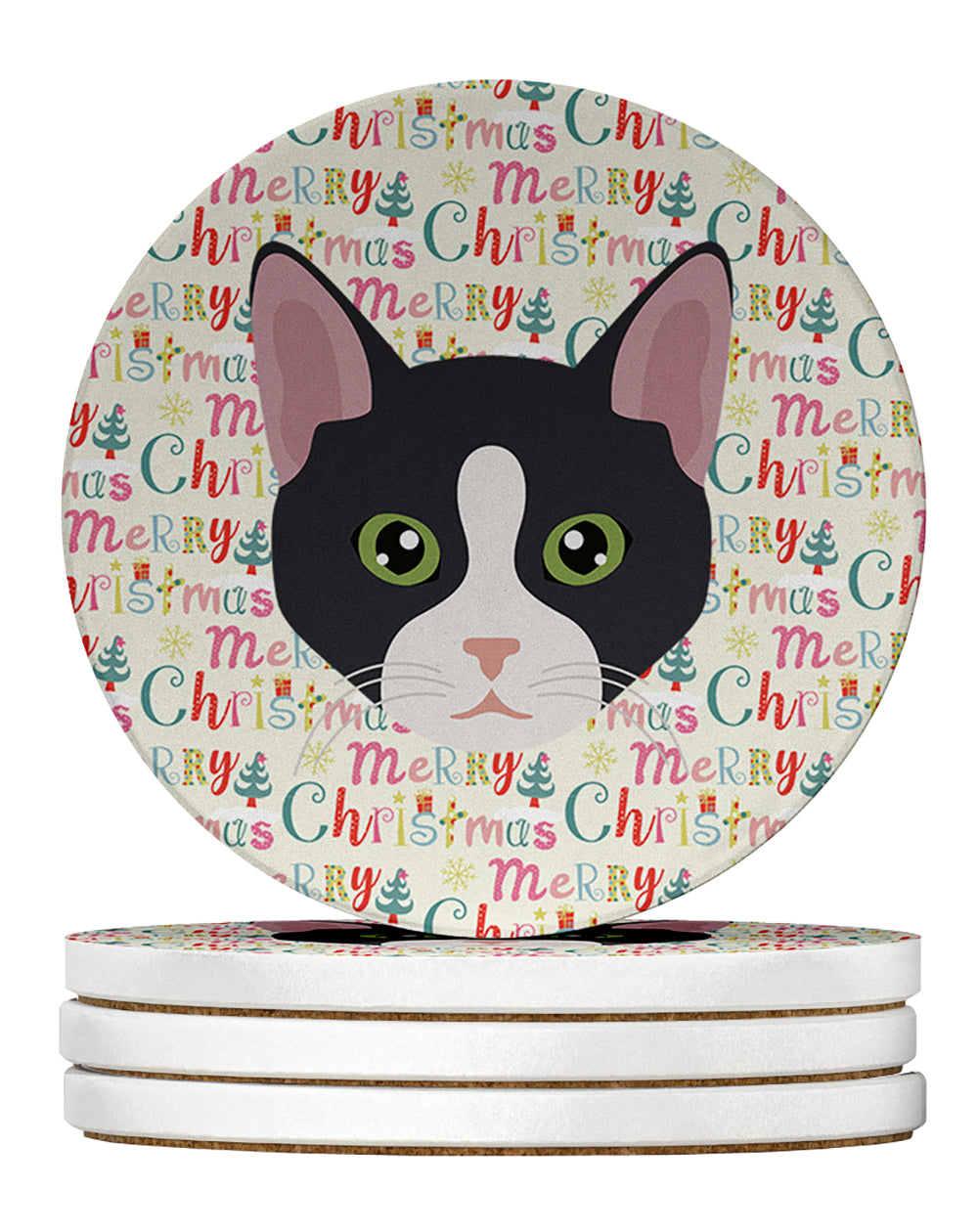 Buy this American Polydactyl Cat Christmas Large Sandstone Coasters Pack of 4