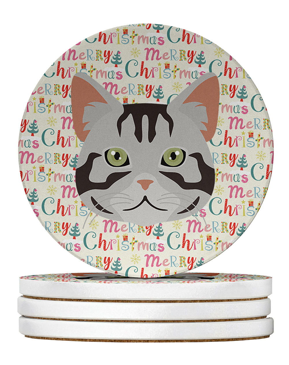 Buy this American Shorthair Cat Christmas Large Sandstone Coasters Pack of 4
