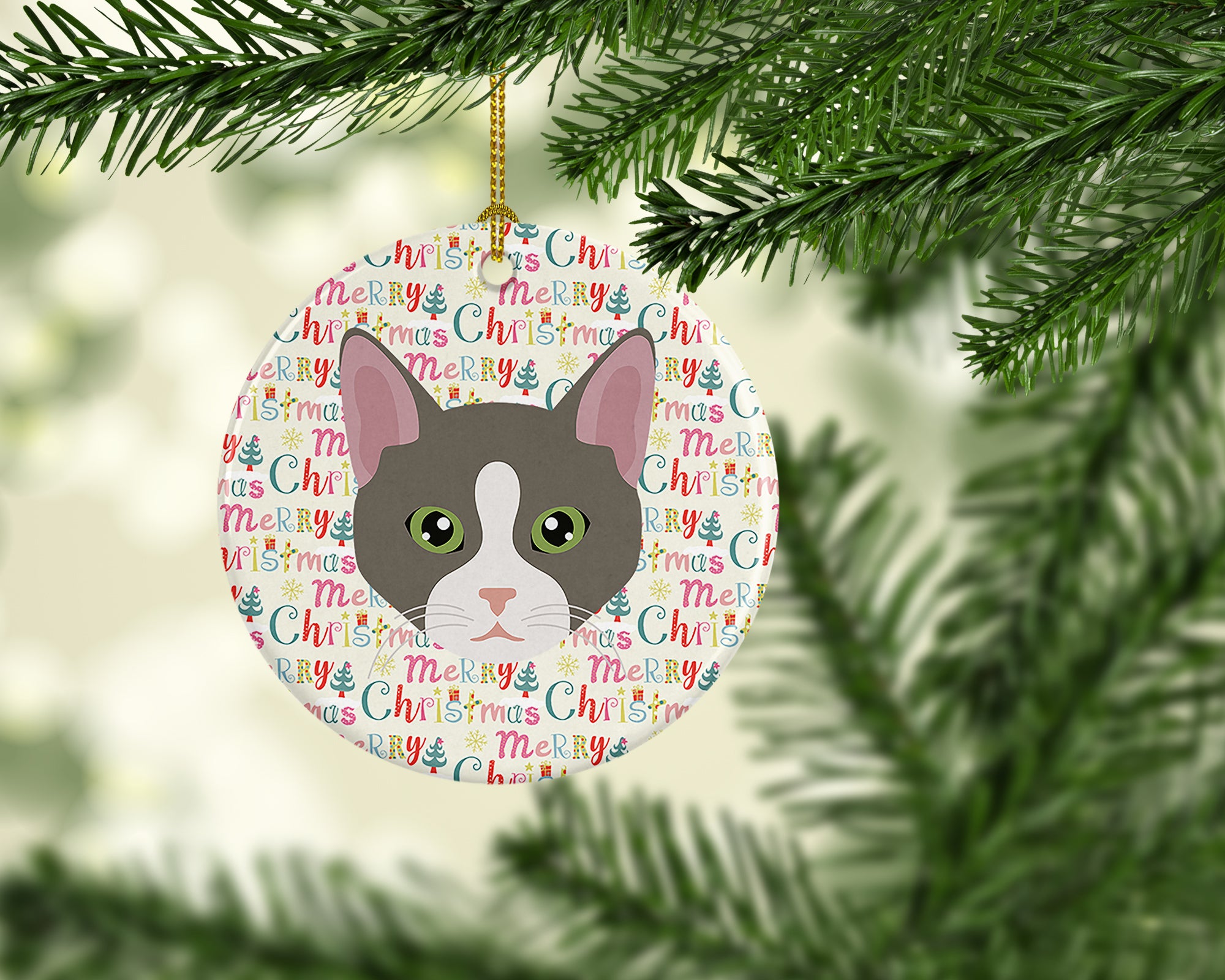 Brazilian Shorthair Cat Christmas Ceramic Ornament - the-store.com