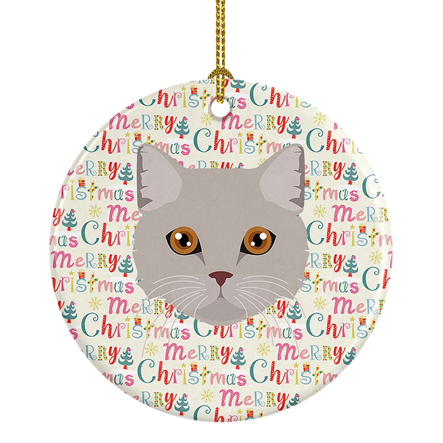 Buy this Brazilian Semi Longhair Cat Christmas Ceramic Ornament