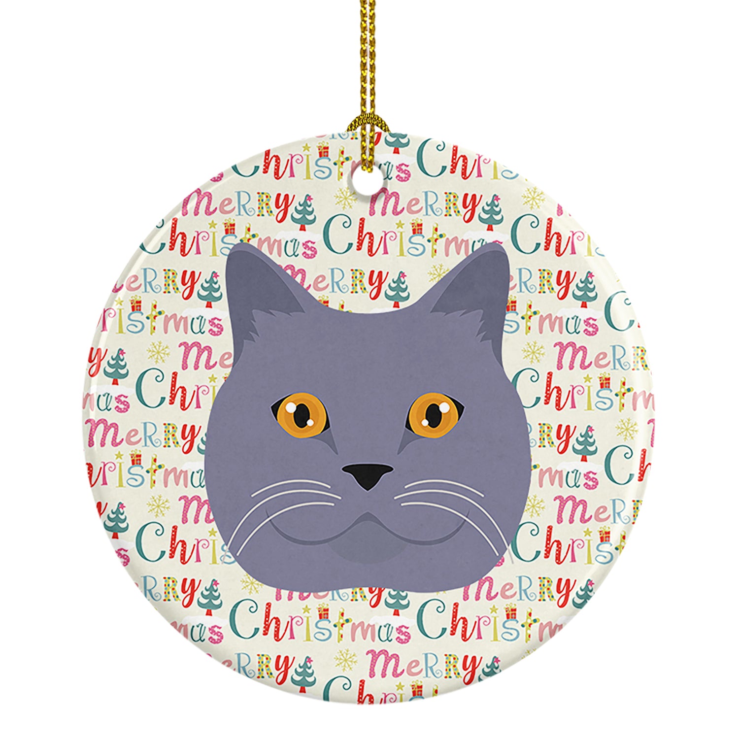 Buy this British Shorthair Cat Christmas Ceramic Ornament