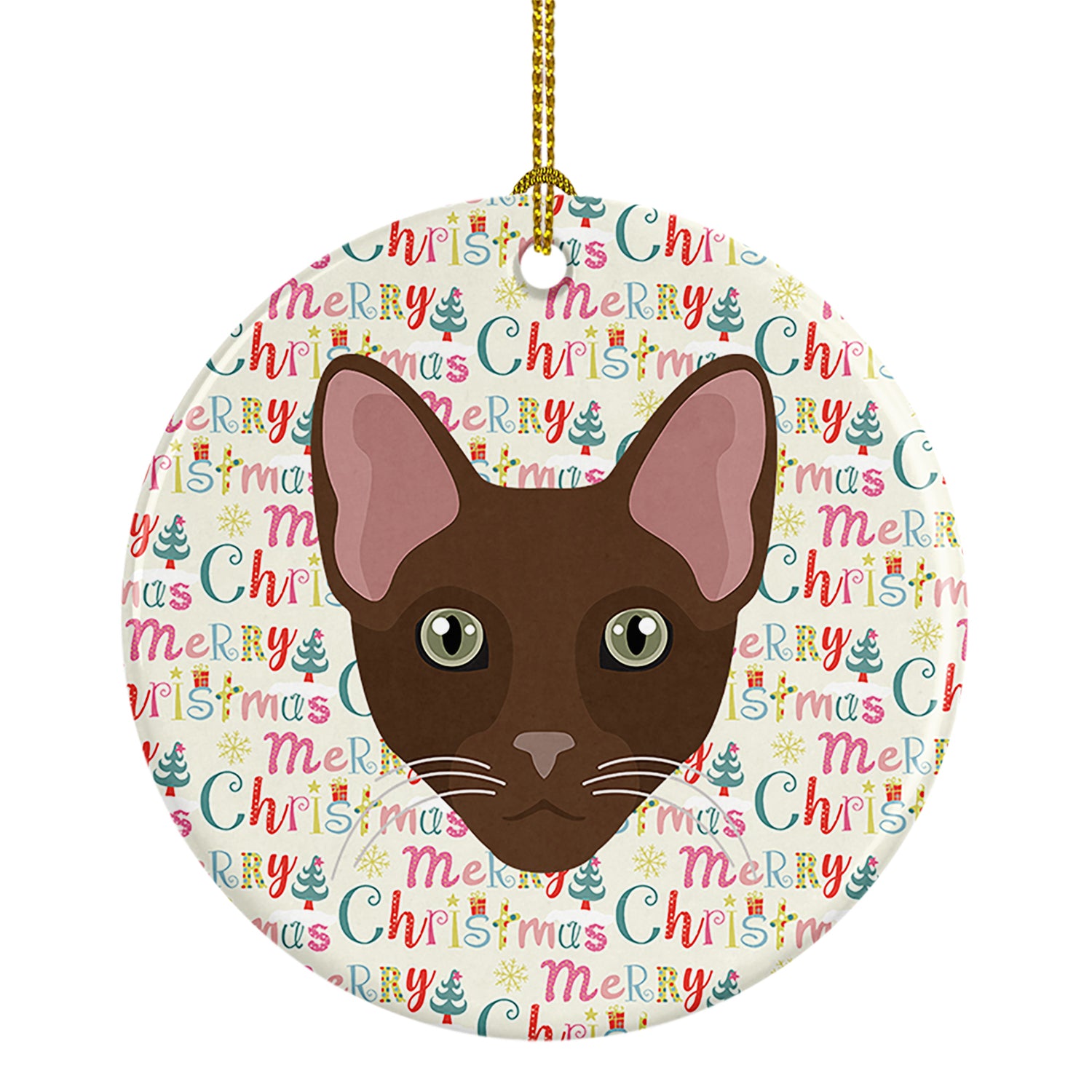 Buy this Havana Brown Cat Christmas Ceramic Ornament