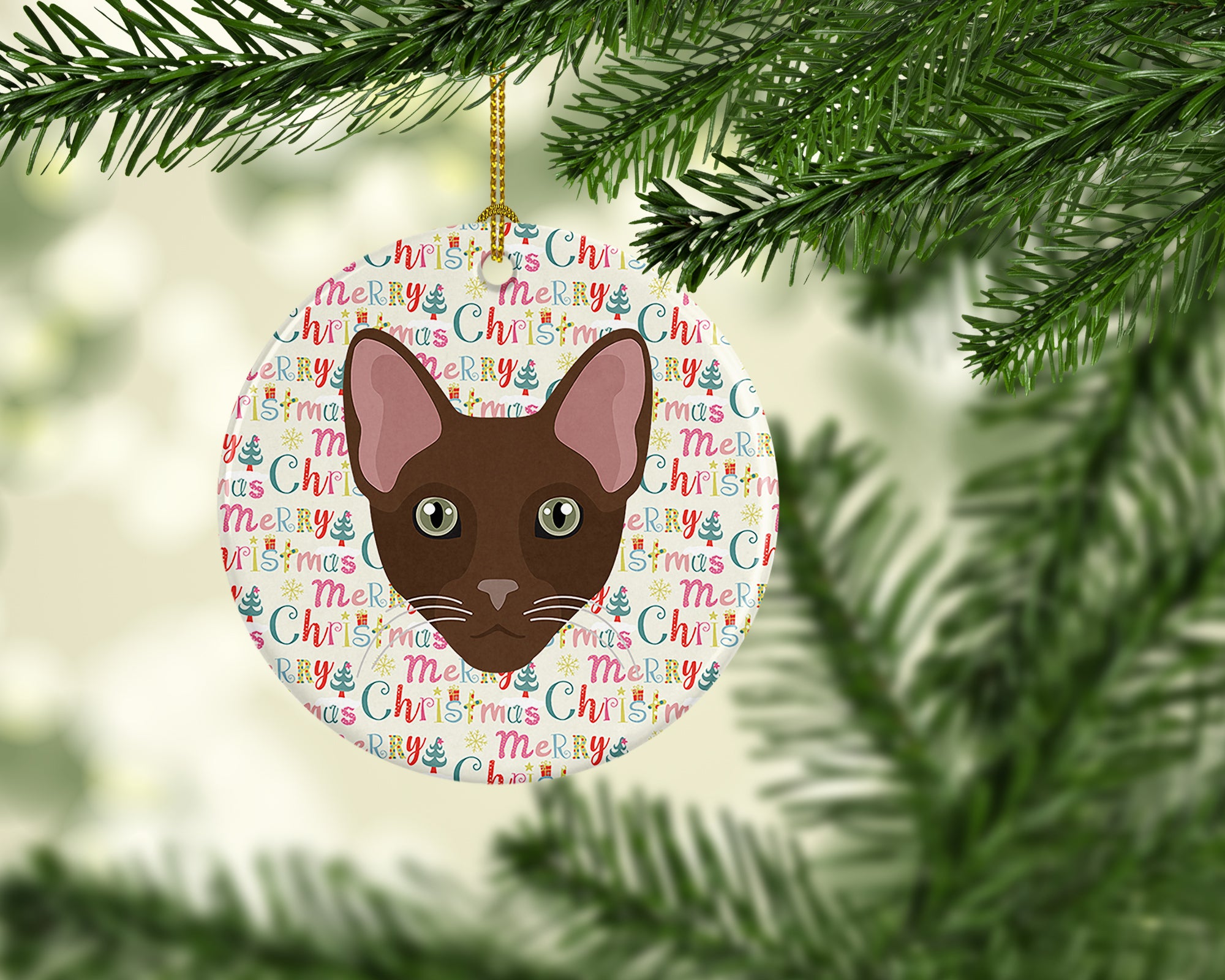Buy this Havana Brown Cat Christmas Ceramic Ornament