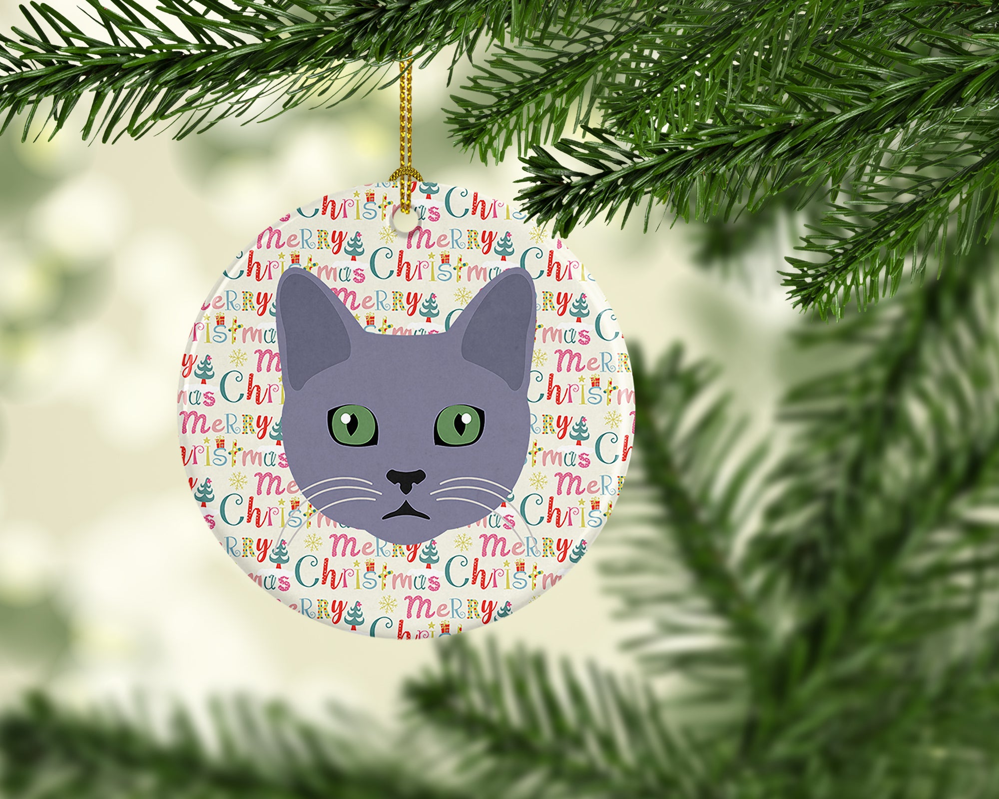 Korat Cat Christmas Ceramic Ornament - the-store.com