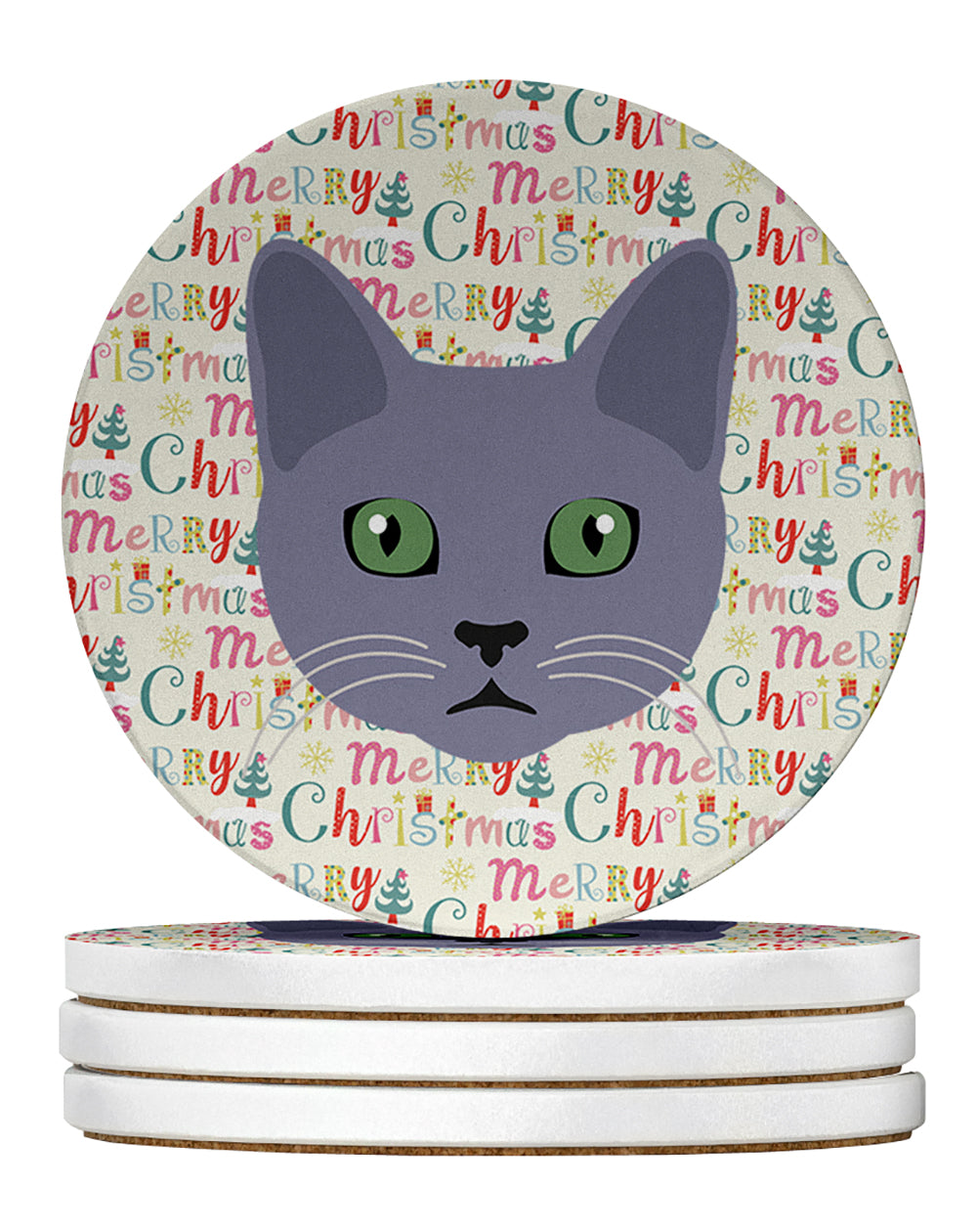 Buy this Korat Cat Christmas Large Sandstone Coasters Pack of 4