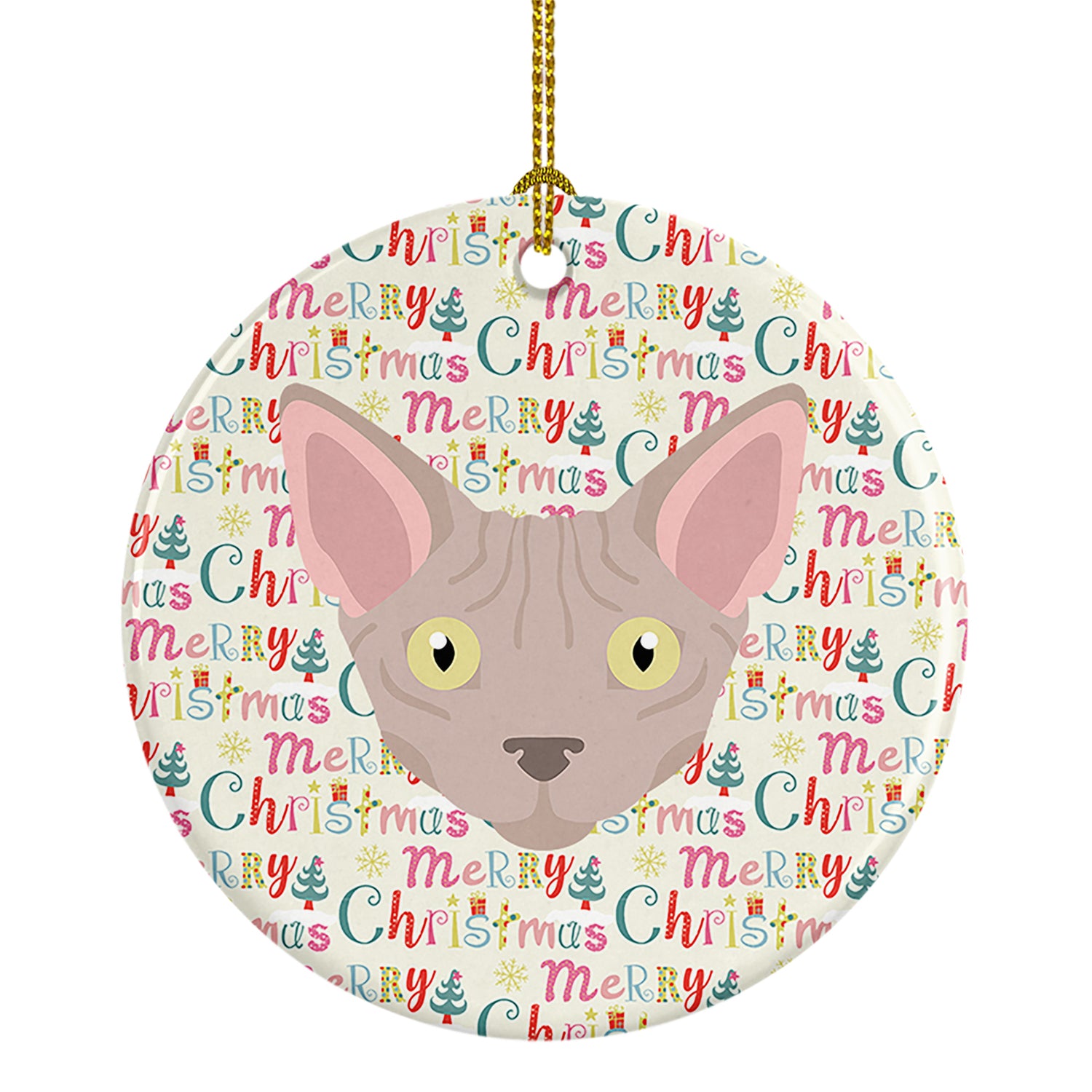 Buy this Minskin Cat Christmas Ceramic Ornament